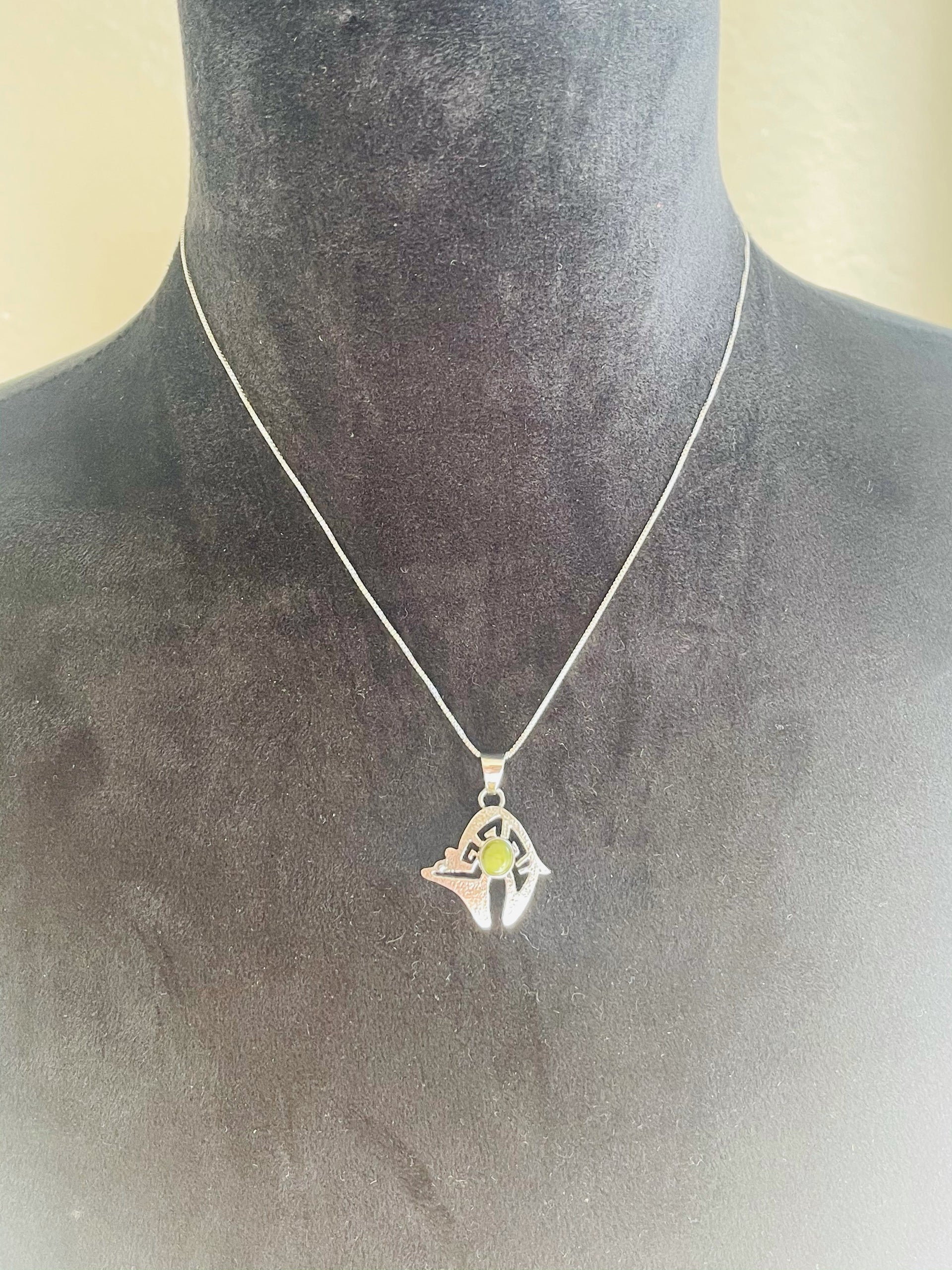 Shirley Henry Sonoran Gold Turquoise & Sterling Silver Bear Necklace