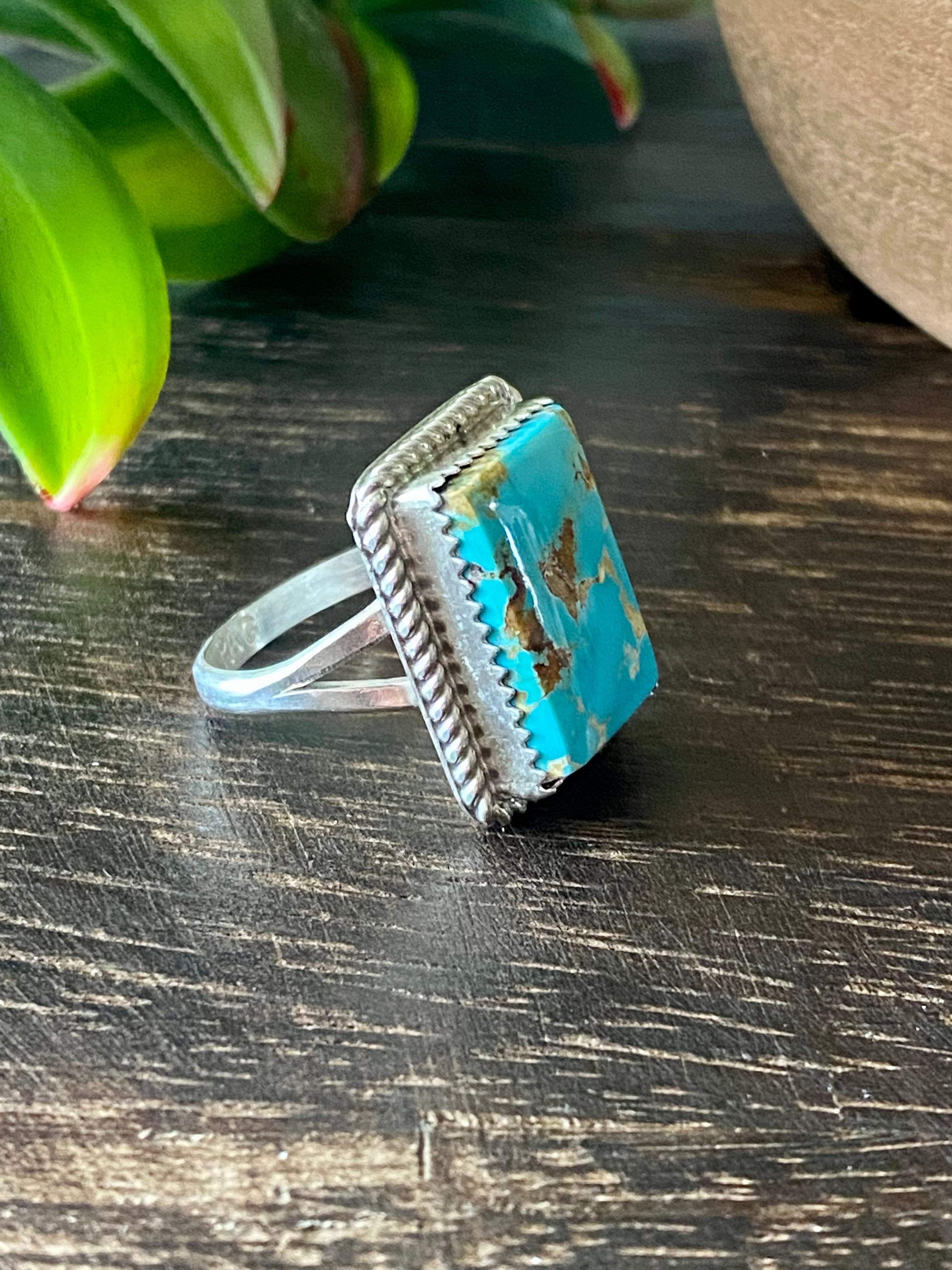 Reda Galvan Royston Turquoise & Sterling Silver Ring Size 8