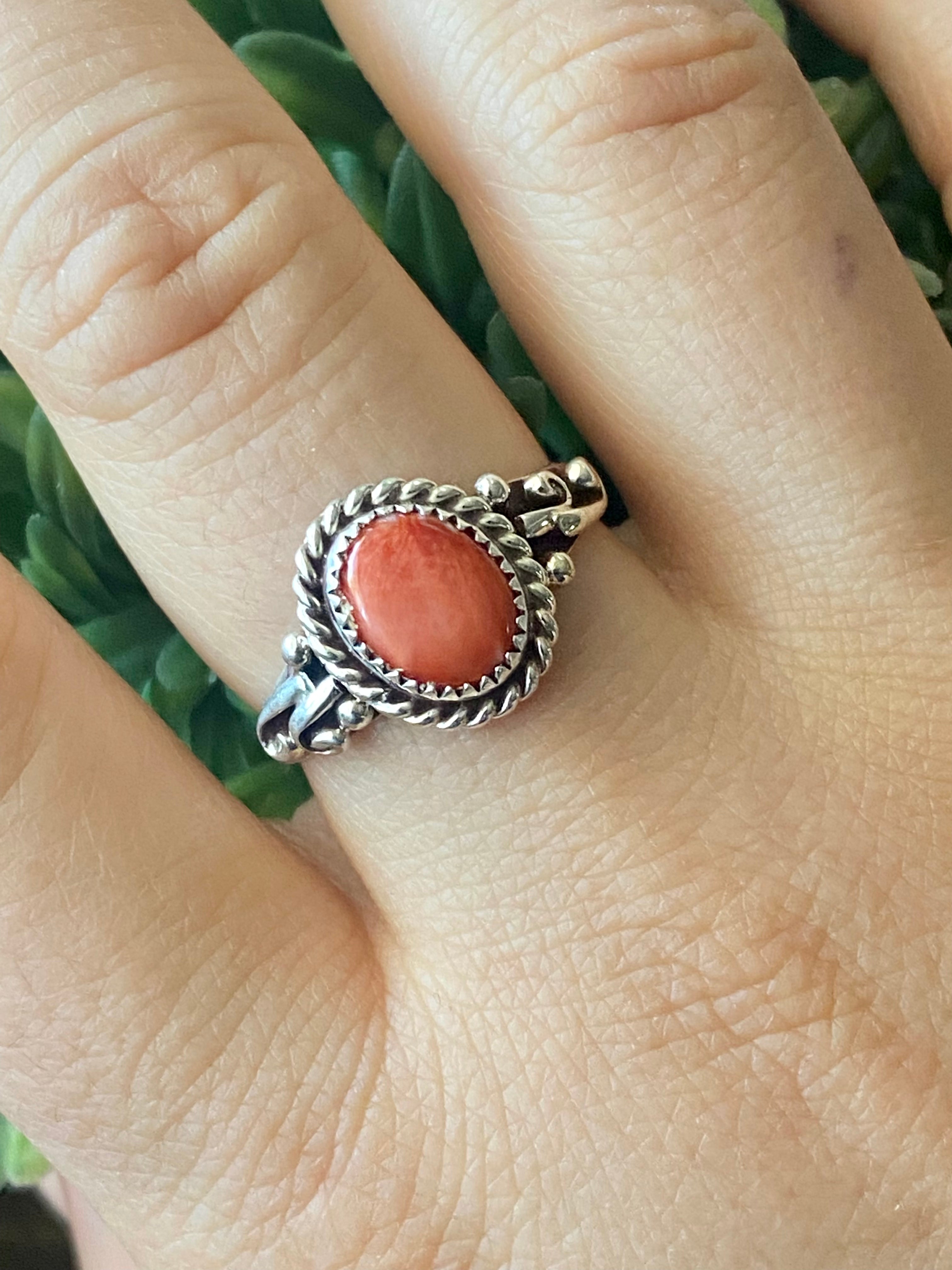 Navajo Made Spiny Oys & Sterling Silver Ring