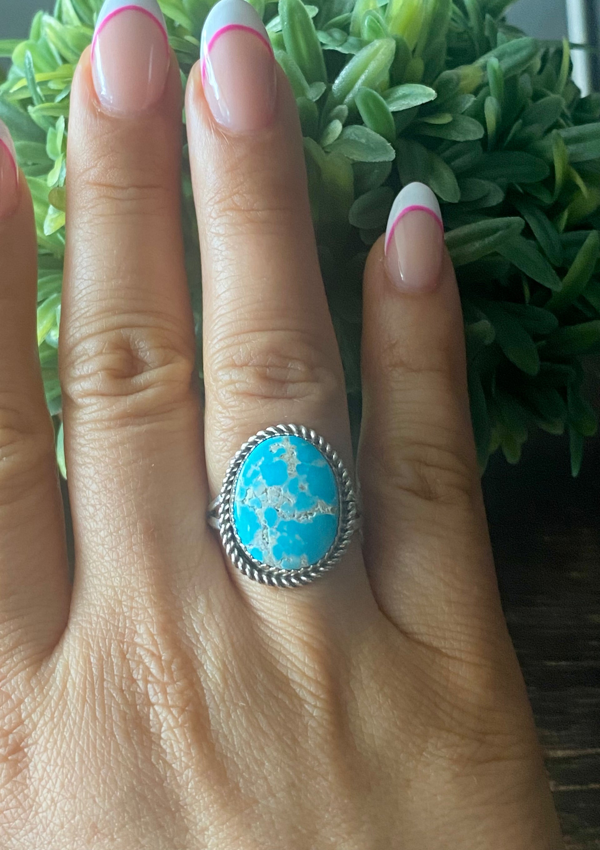 Reda Galvan South Hill Turquoise & Sterling Silver Ring Size 9.75