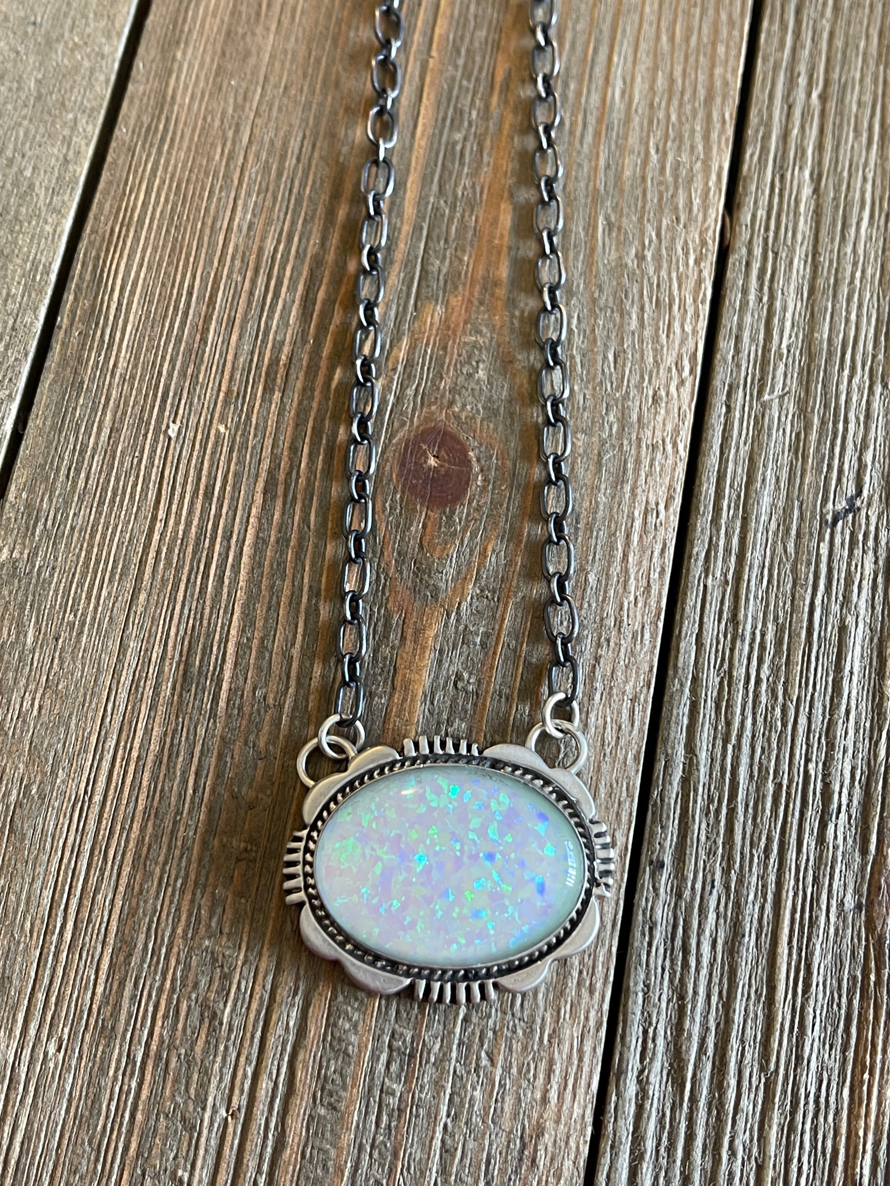 Russell Sam Opal & Sterling Silver Necklace