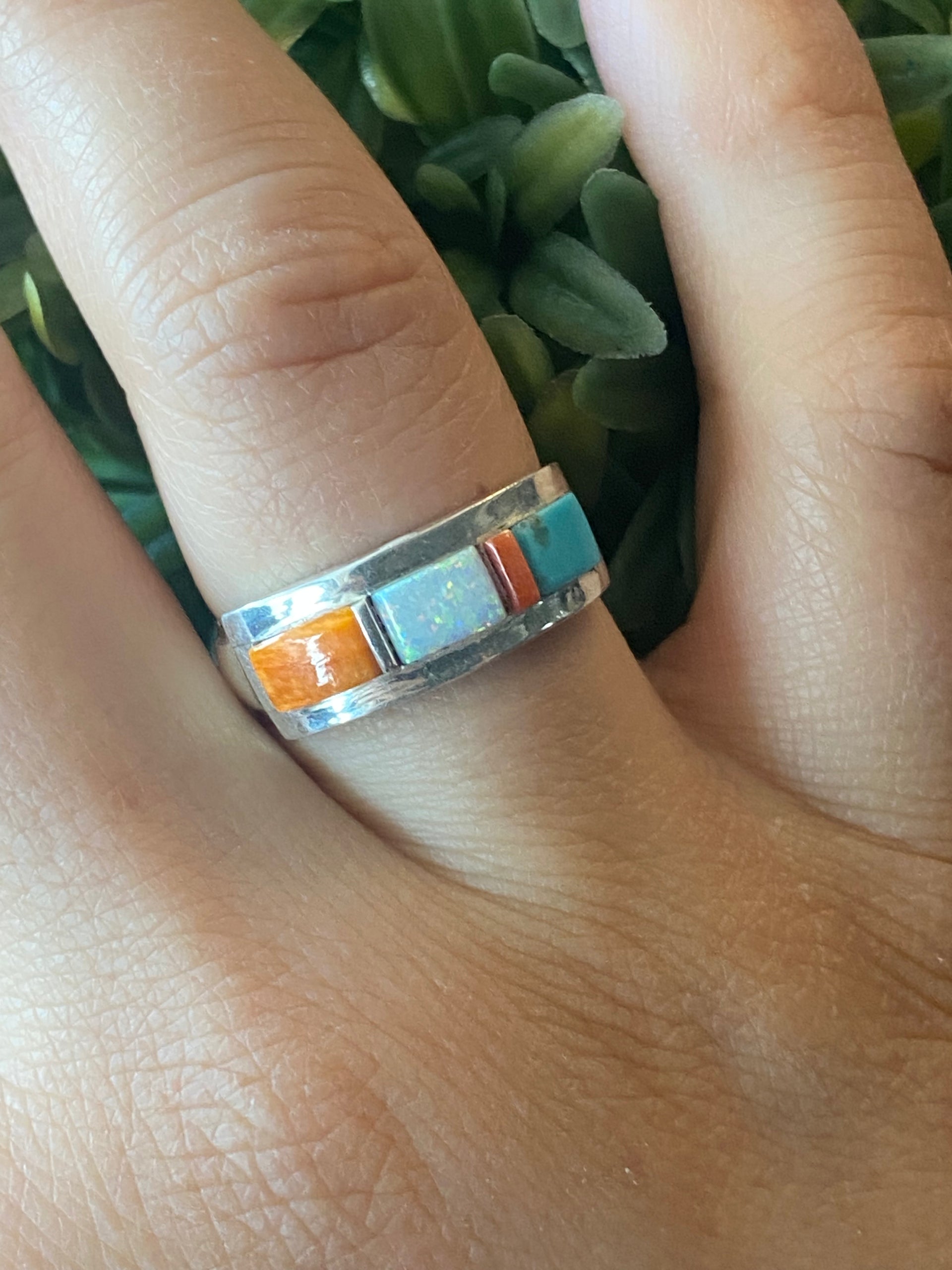 Victor Thompson Multi Stone & Sterling Silver Cobblestone Ring Size 9.25