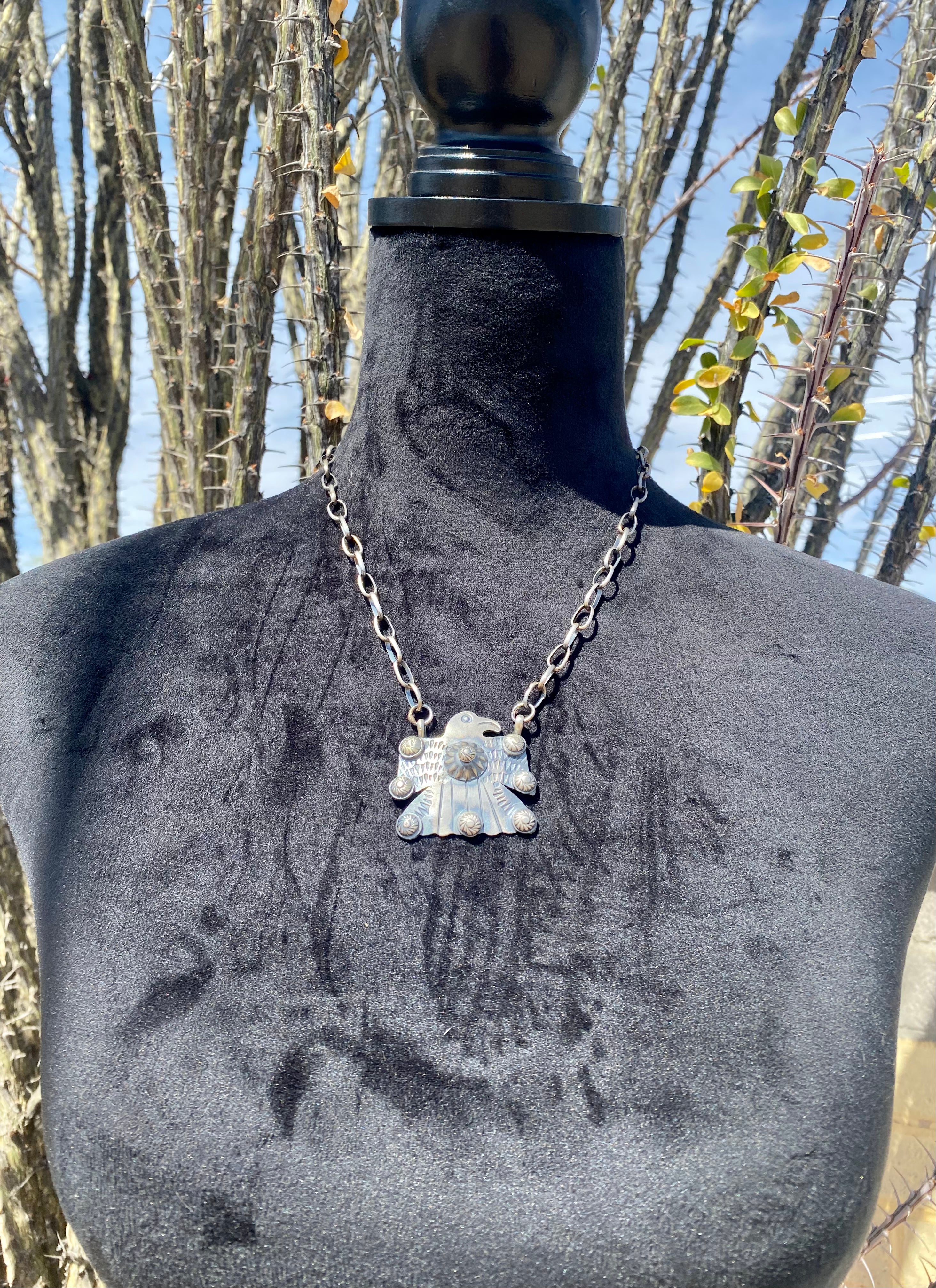 Chimney Butte Sterling Silver Thunderbird Necklace