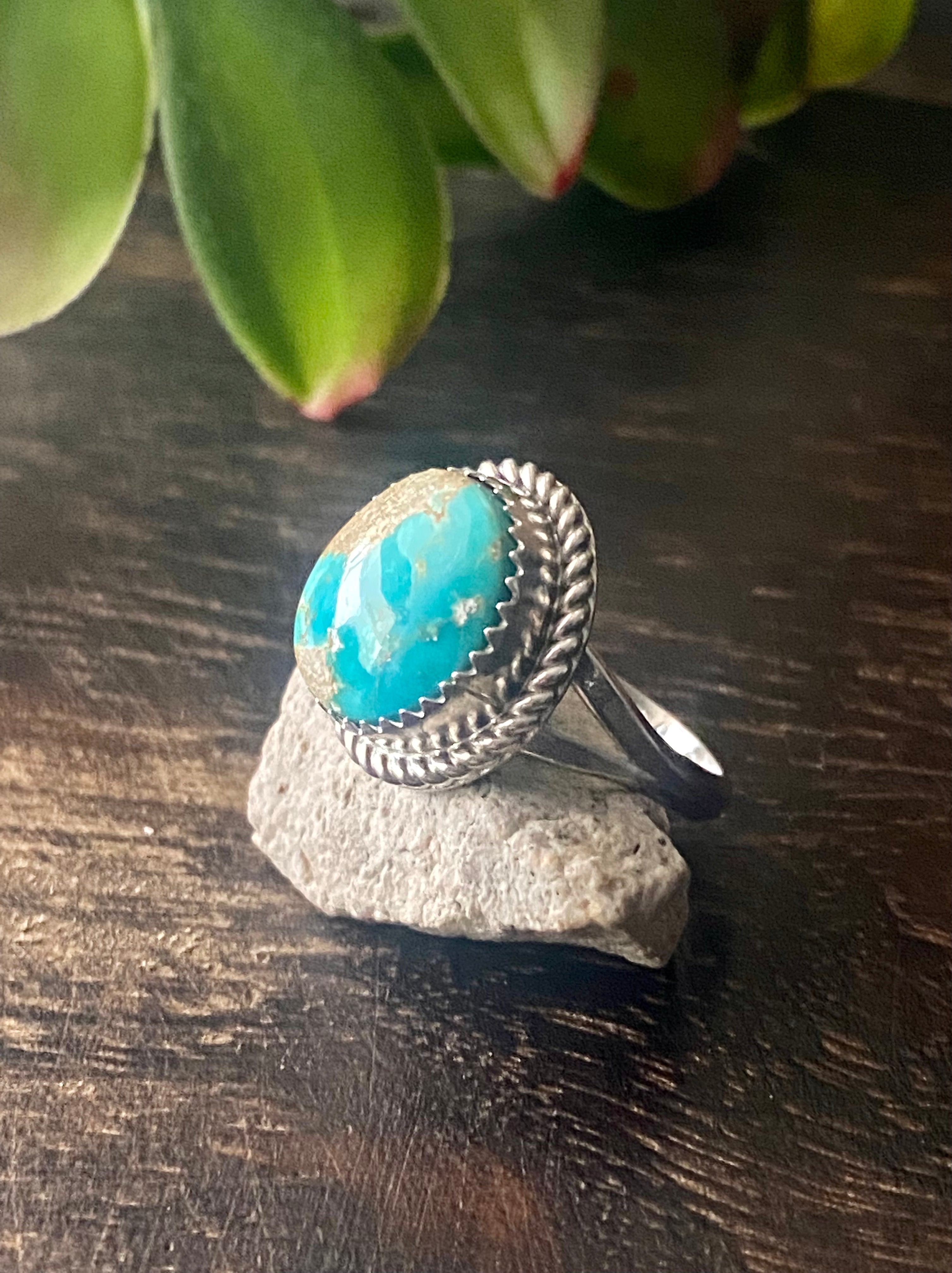 Reda Galvan South Hill Turquoise & Sterling Silver Ring Size 6.5
