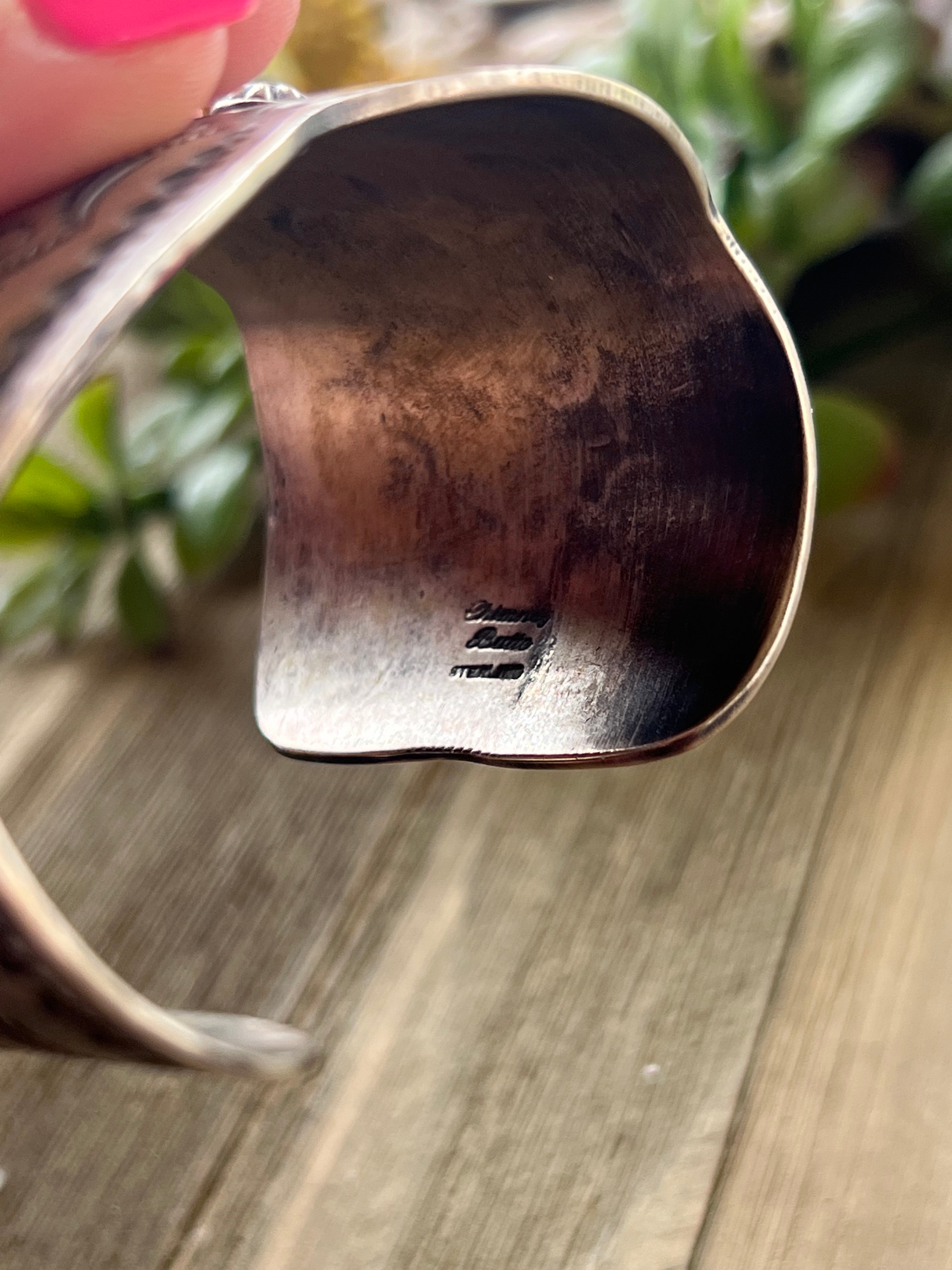 Chimney Butte Pink Conch & Sterling Silver Cuff Bracelet