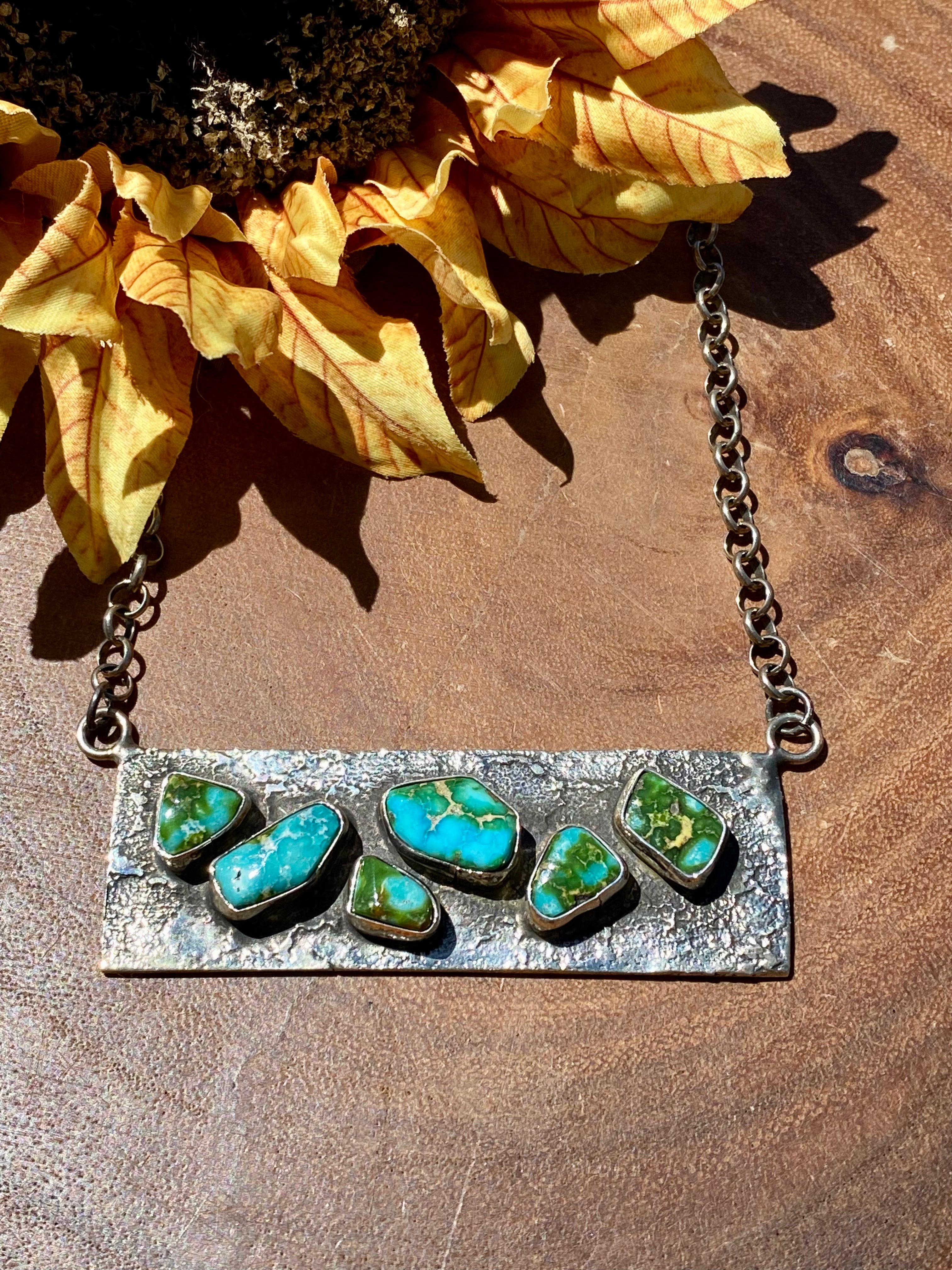 Jude Candelaria Sonoran Gold Turquoise & Sterling Silver Bar Necklace