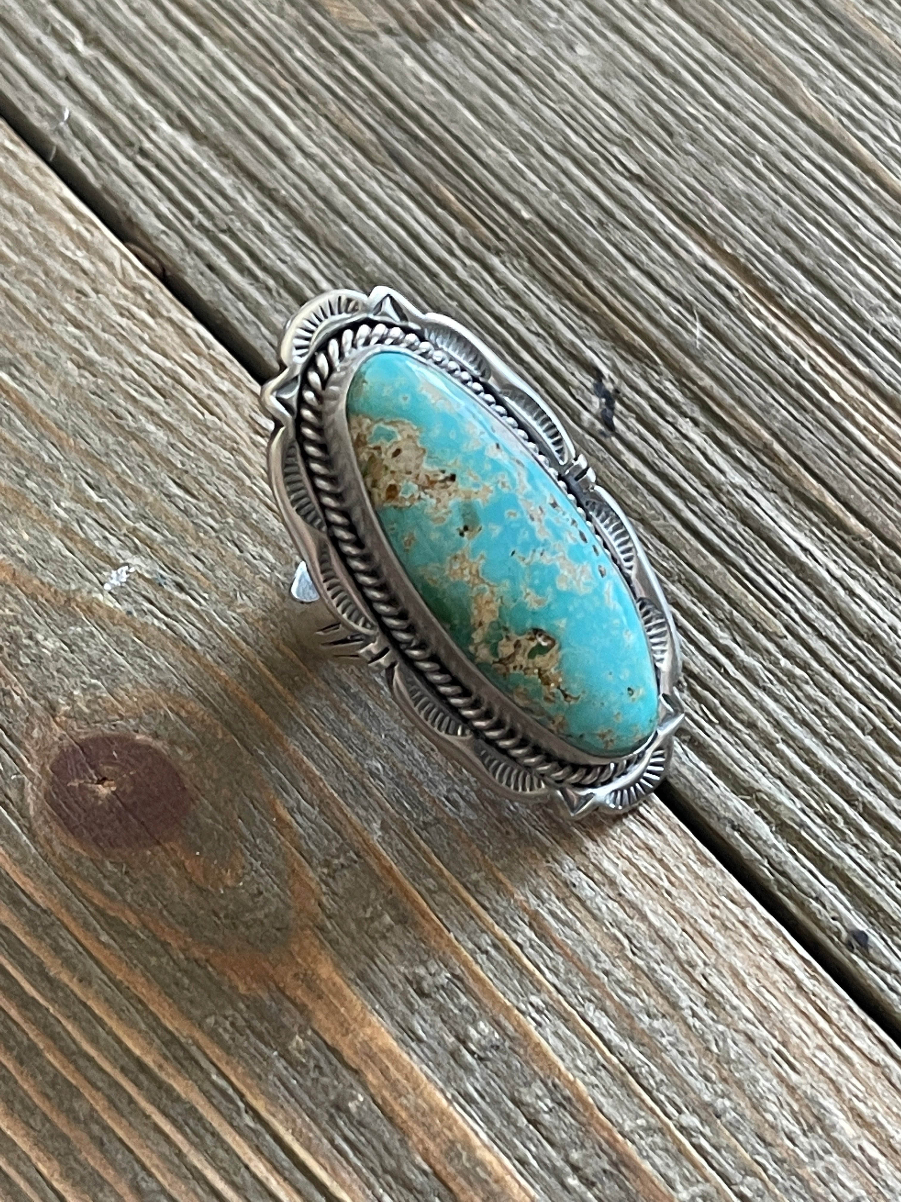 Navajo Natural Royston & Sterling Silver Ring Size 6