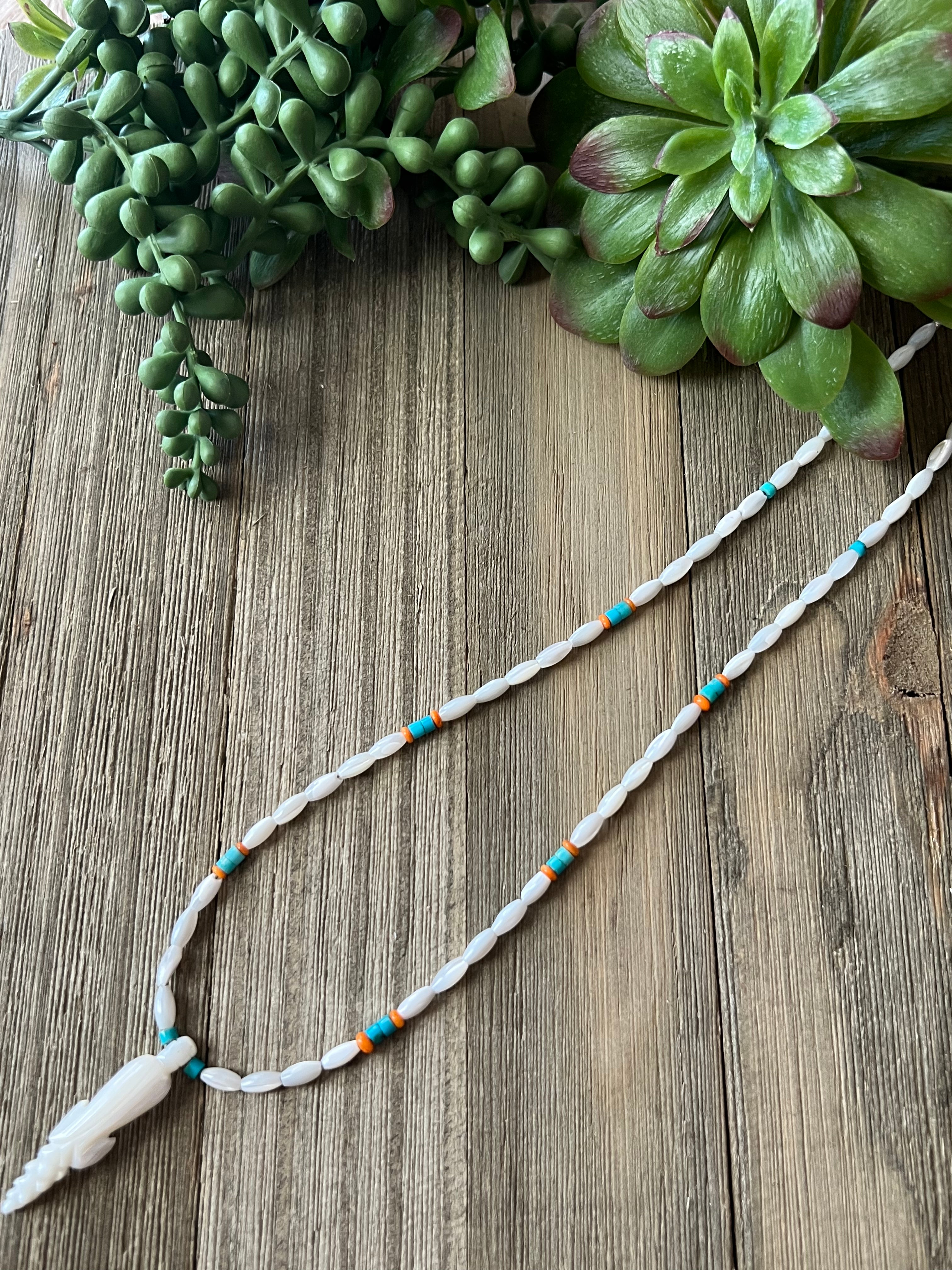 Zuni Strung Multi Stone & Sterling Silver Necklace