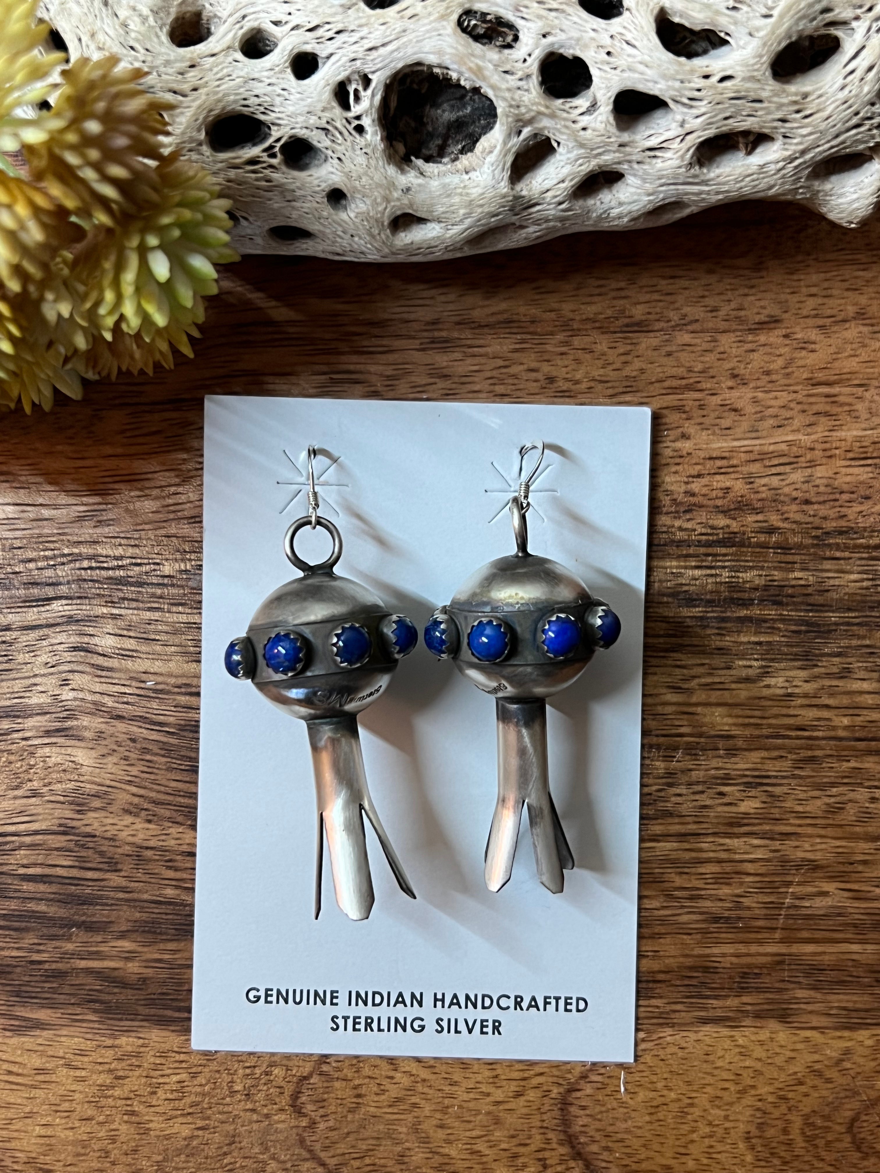 Monica Smith Lapis & Sterling Silver Earrings