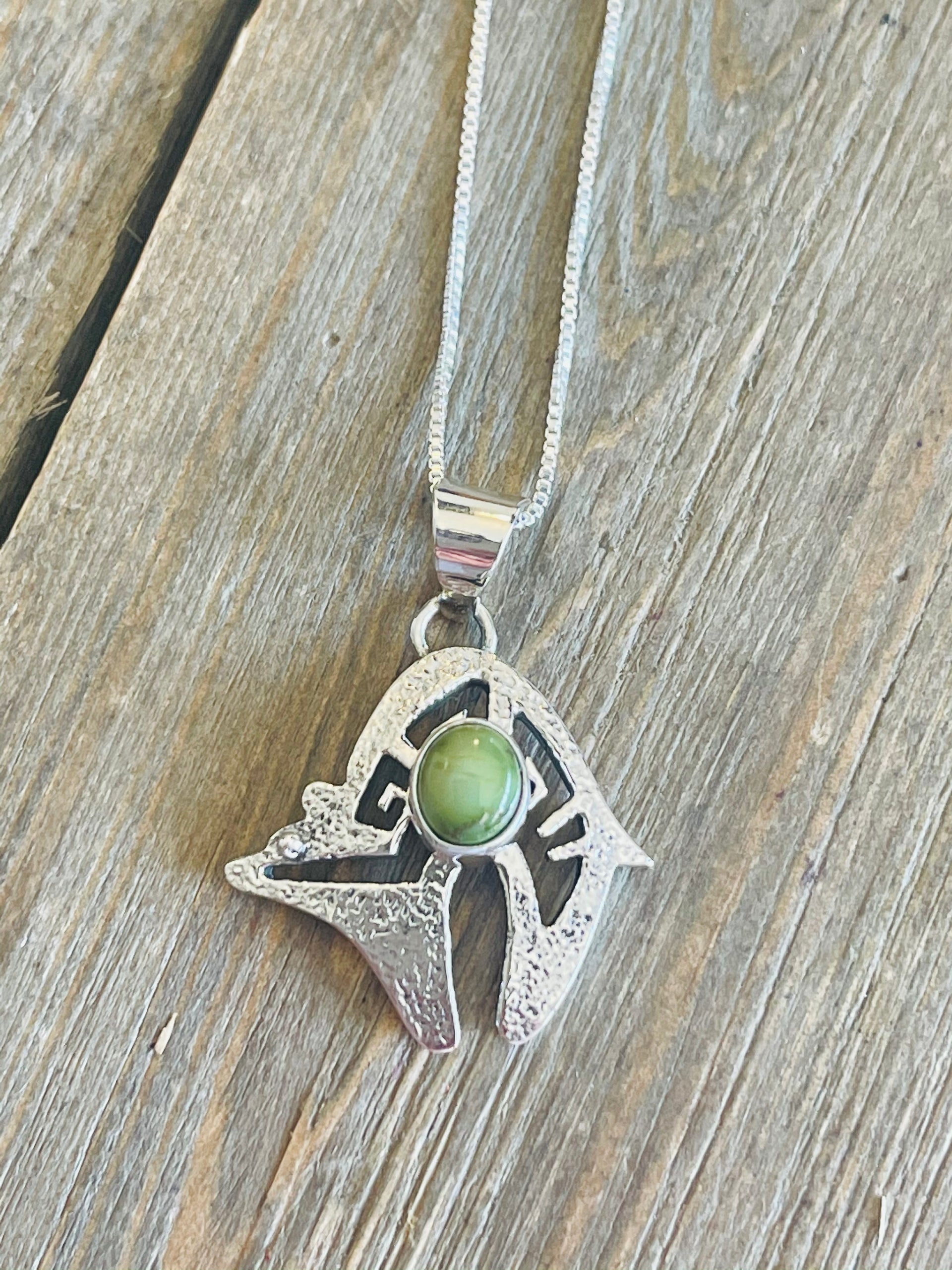 Shirley Henry Sonoran Gold Turquoise & Sterling Silver Bear Necklace