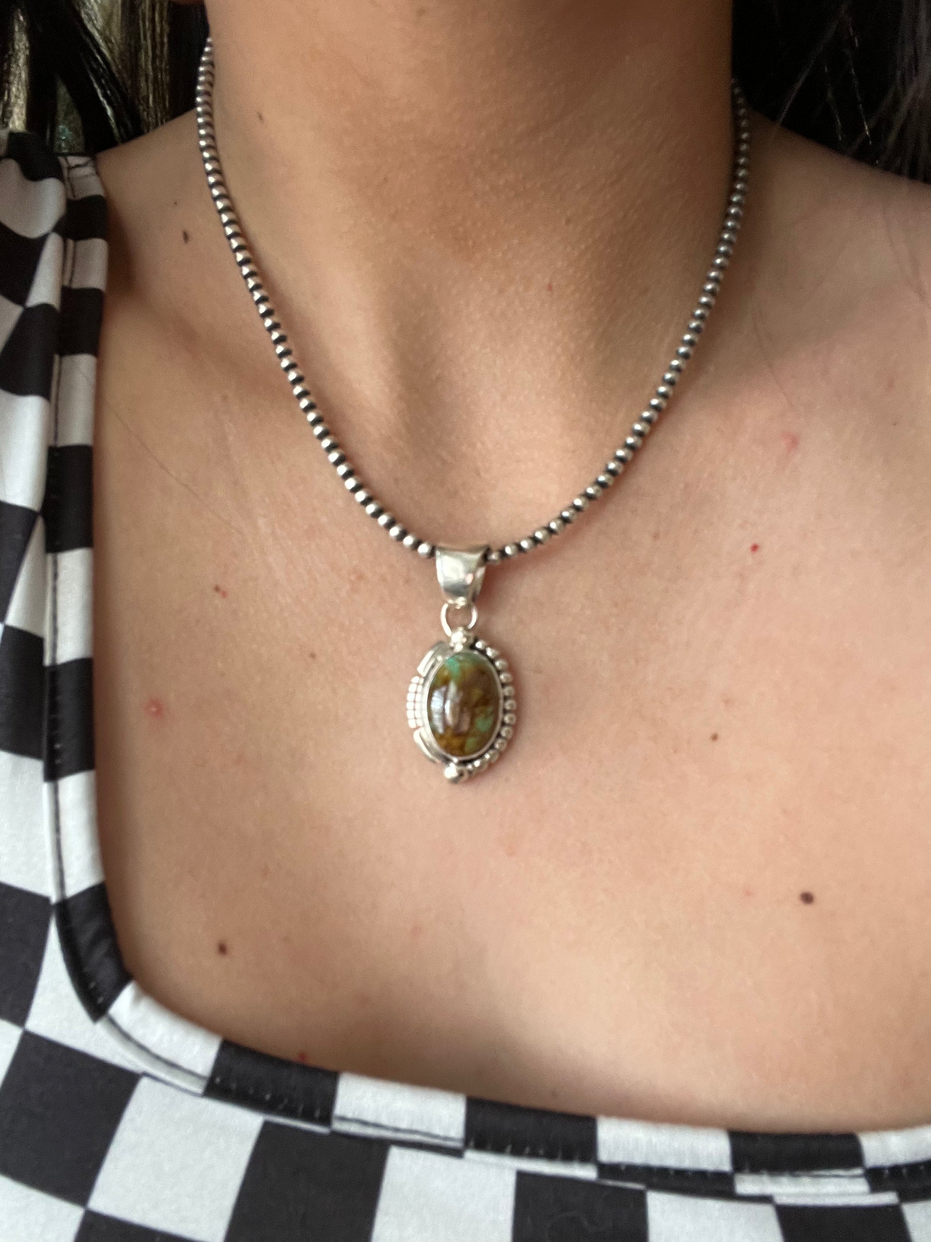 Larry Kaye Kingman Turquoise & Sterling Silver Pendant