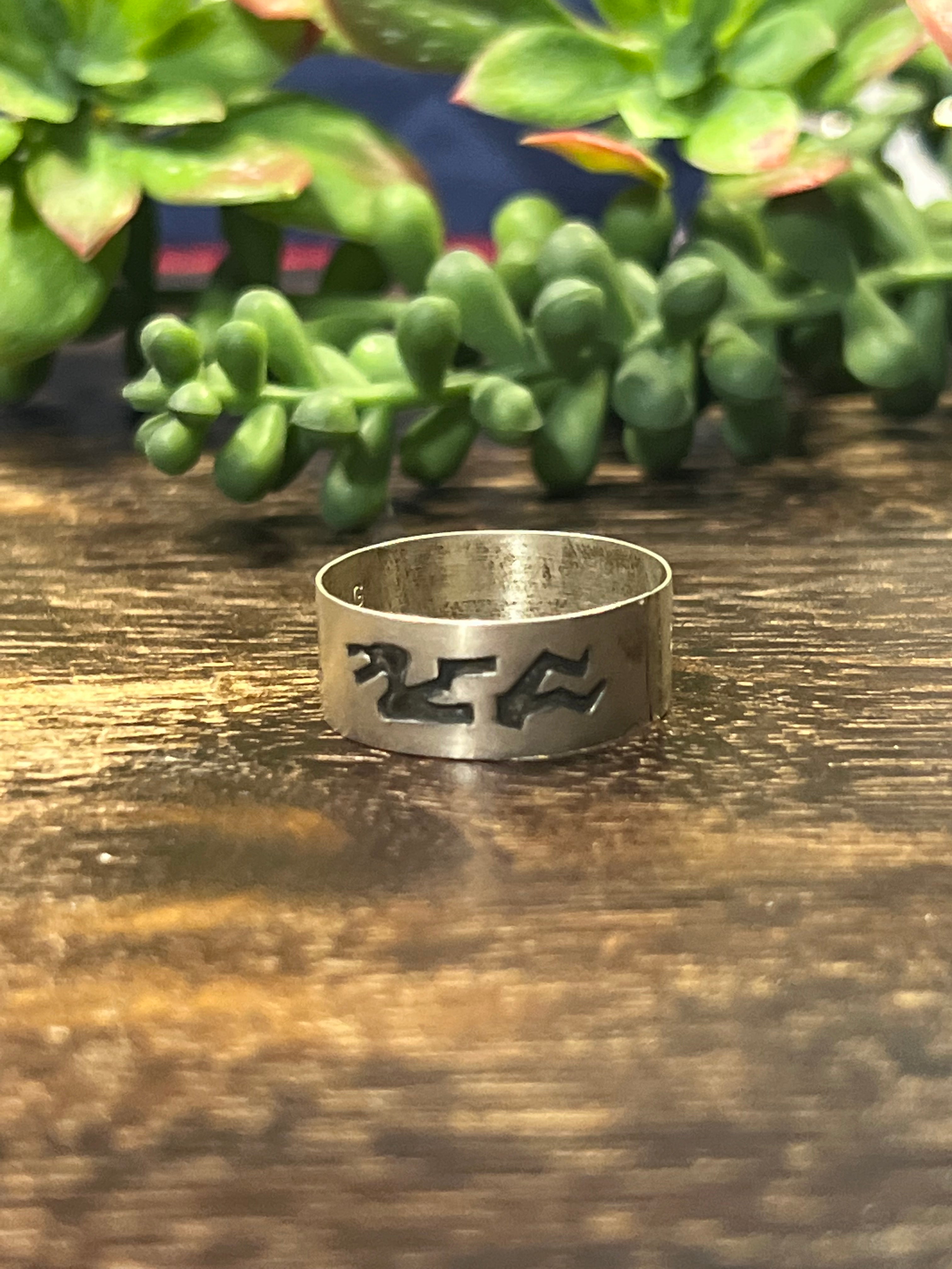 Navajo Made Sterling Silver Ring Size 14