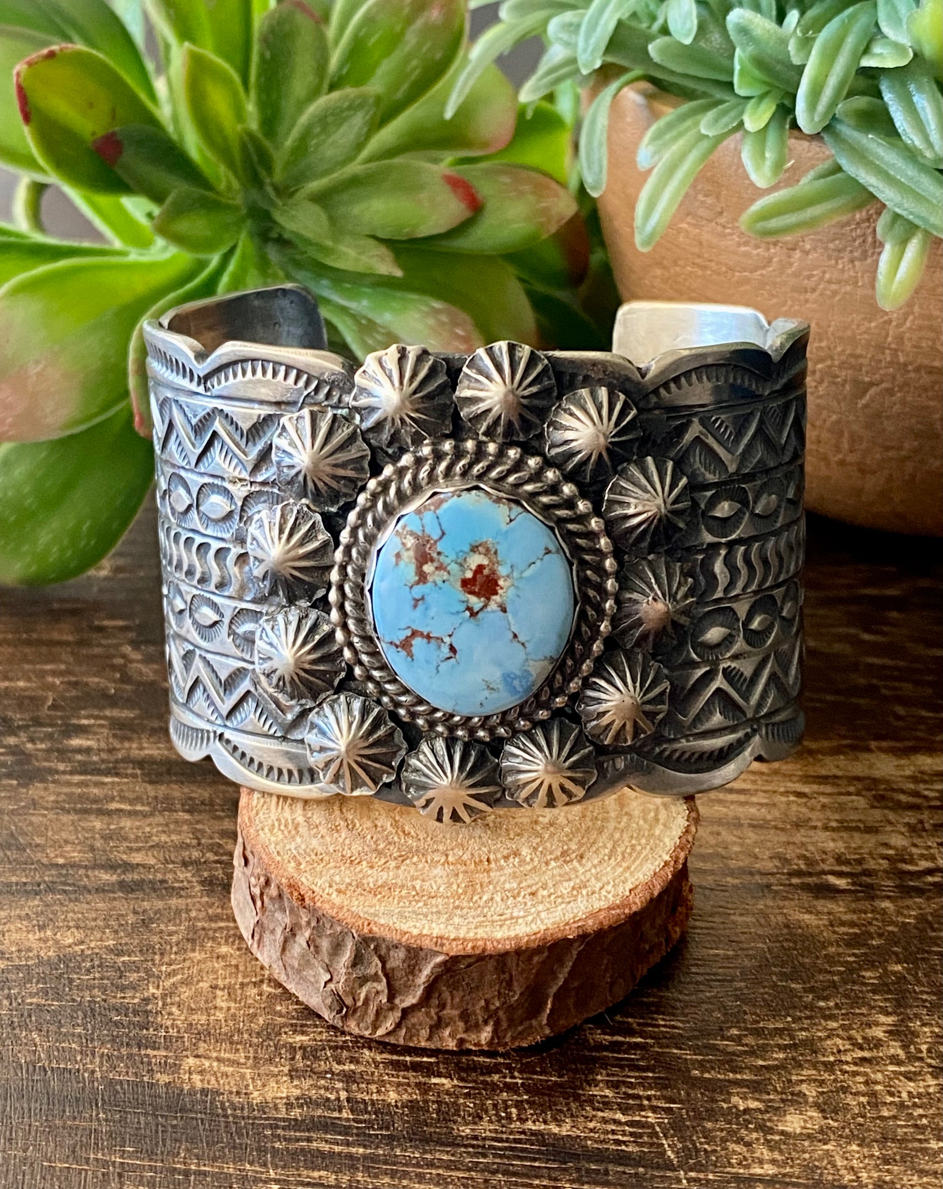 Tillie John Golden Hill’s Turquoise & Sterling Silver Cuff Bracelets