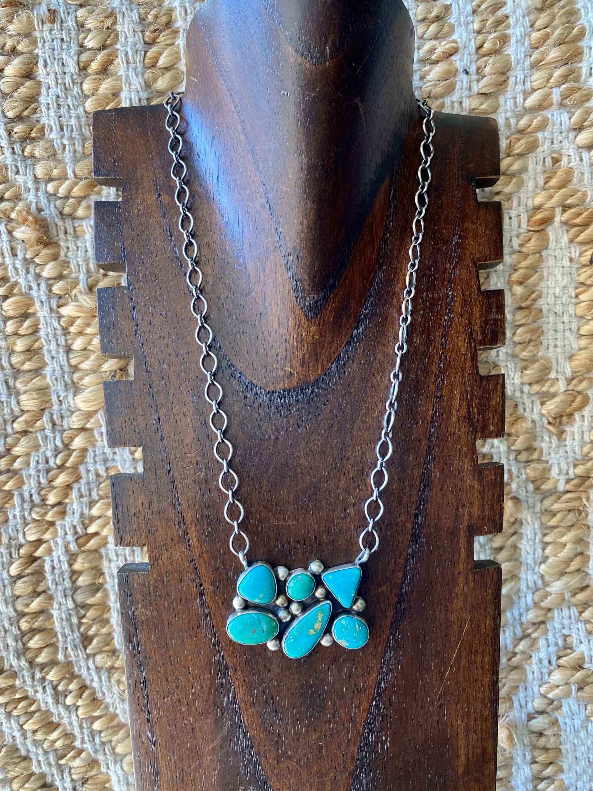 Kathleen Chavez Sonoran Mountain Turquoise & Sterling Silver Bar Necklace