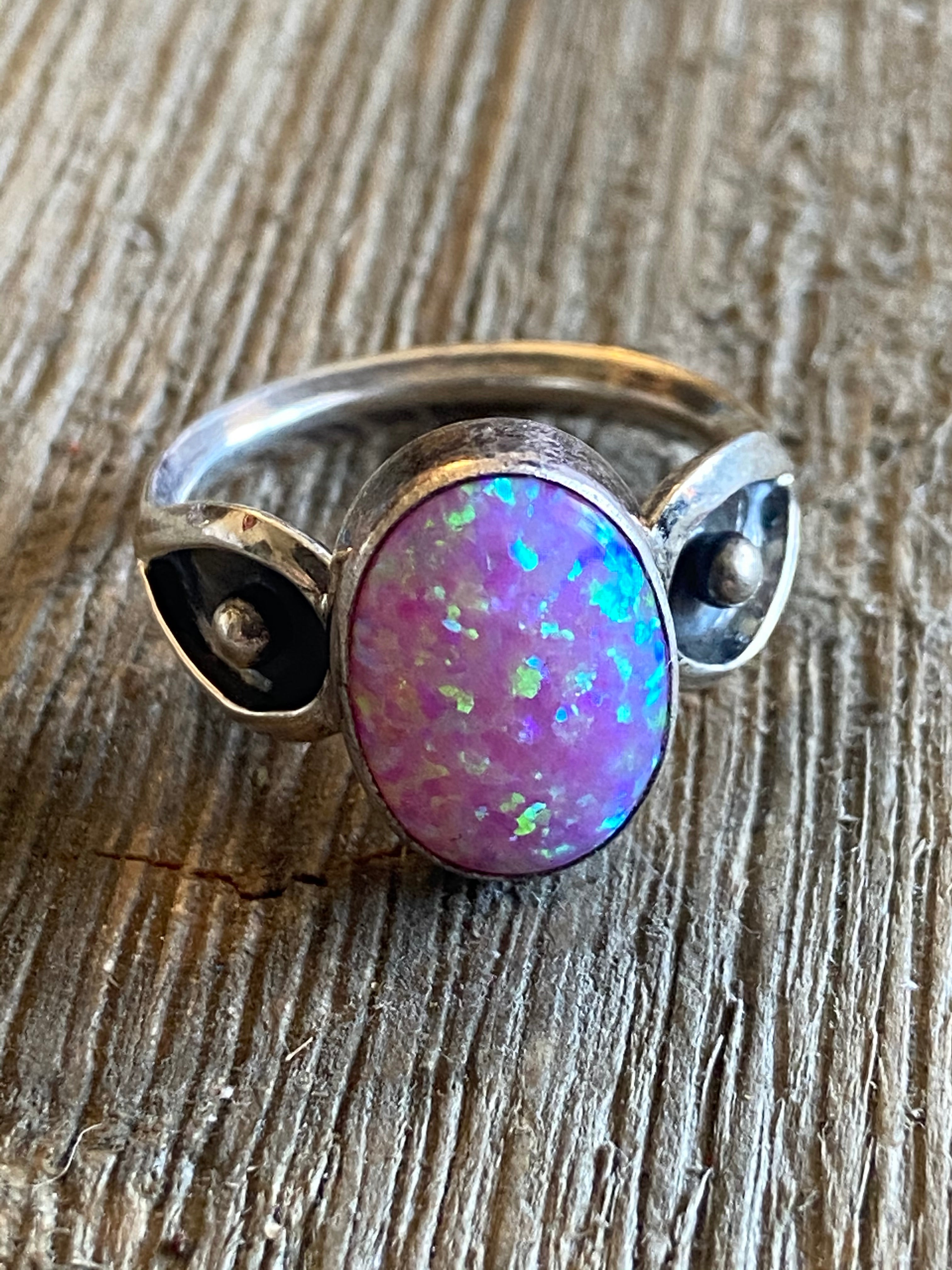 Navajo Opal & Sterling Silver Ring Size 6