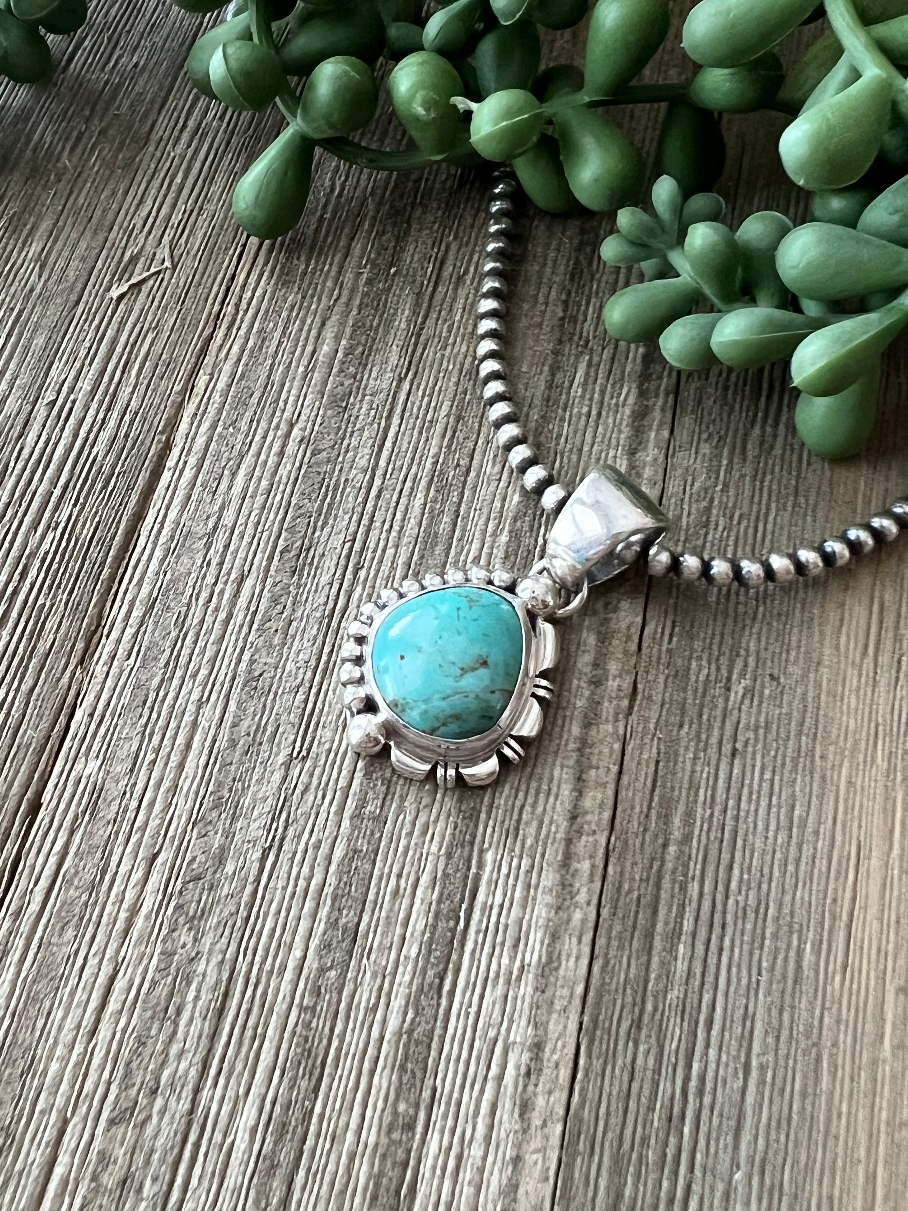 Larry Kaye Kingman Turquoise & Sterling Silver Pendant