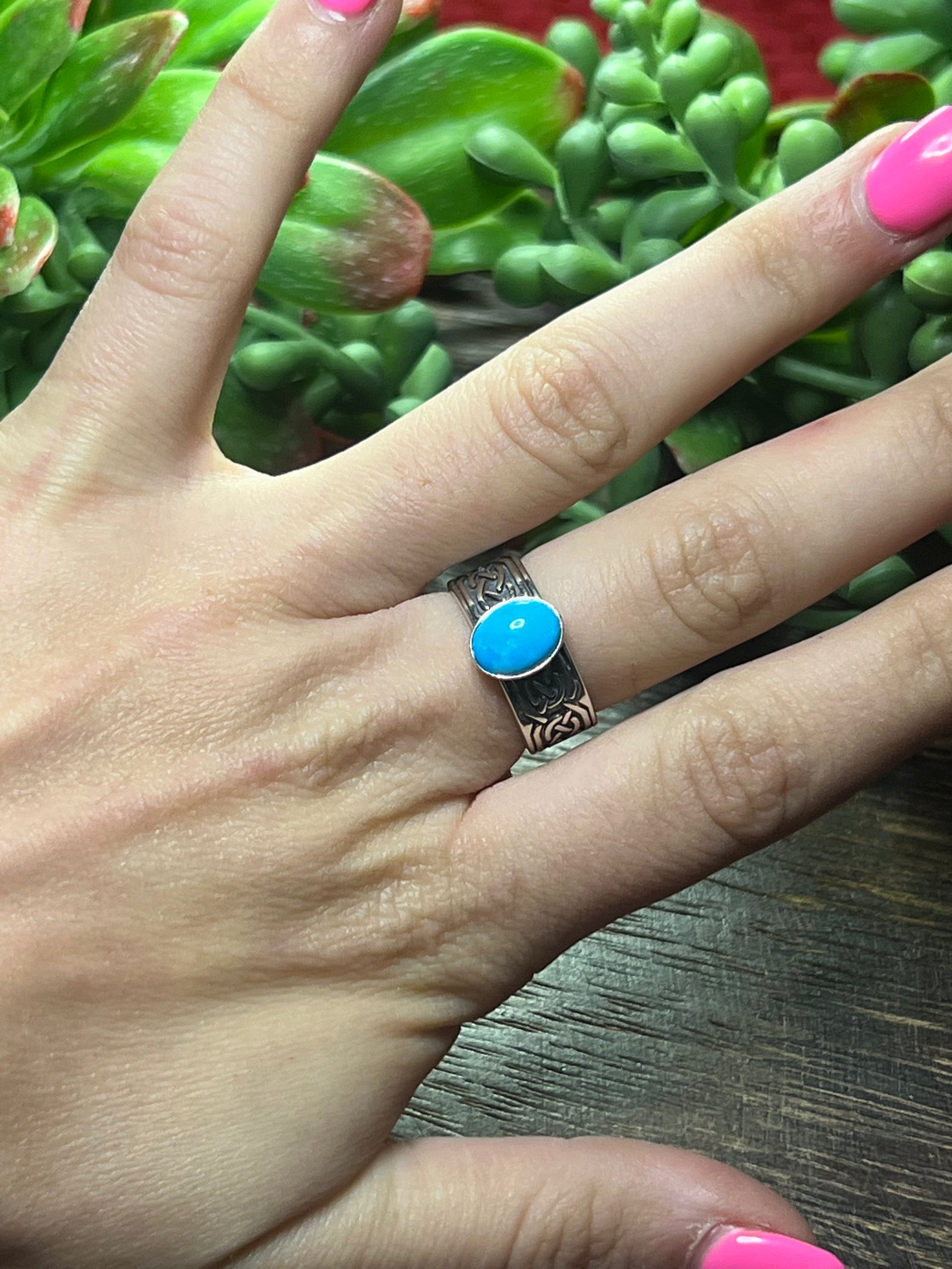 William Begay Sleeping Beauty & Sterling Silver Ring
