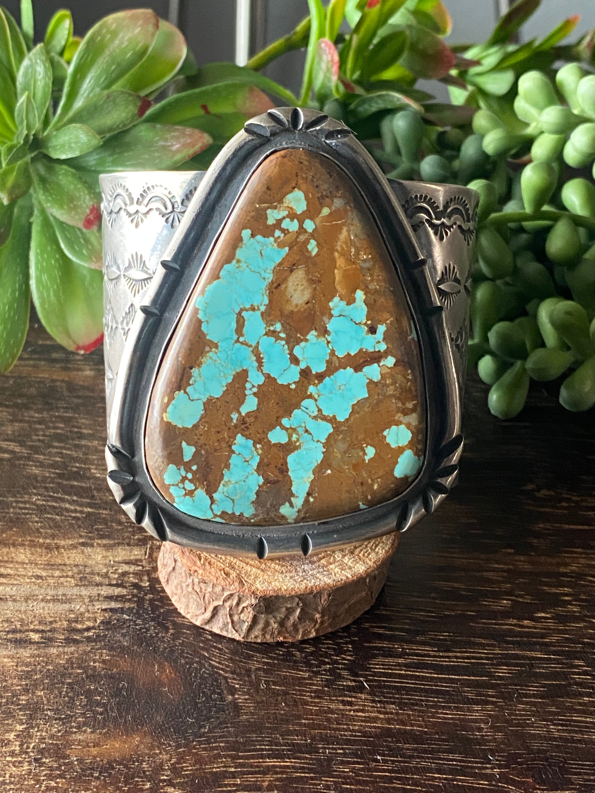 Chimney Butte #8 Turquoise & Sterling Silver Mega Cuff Bracelet