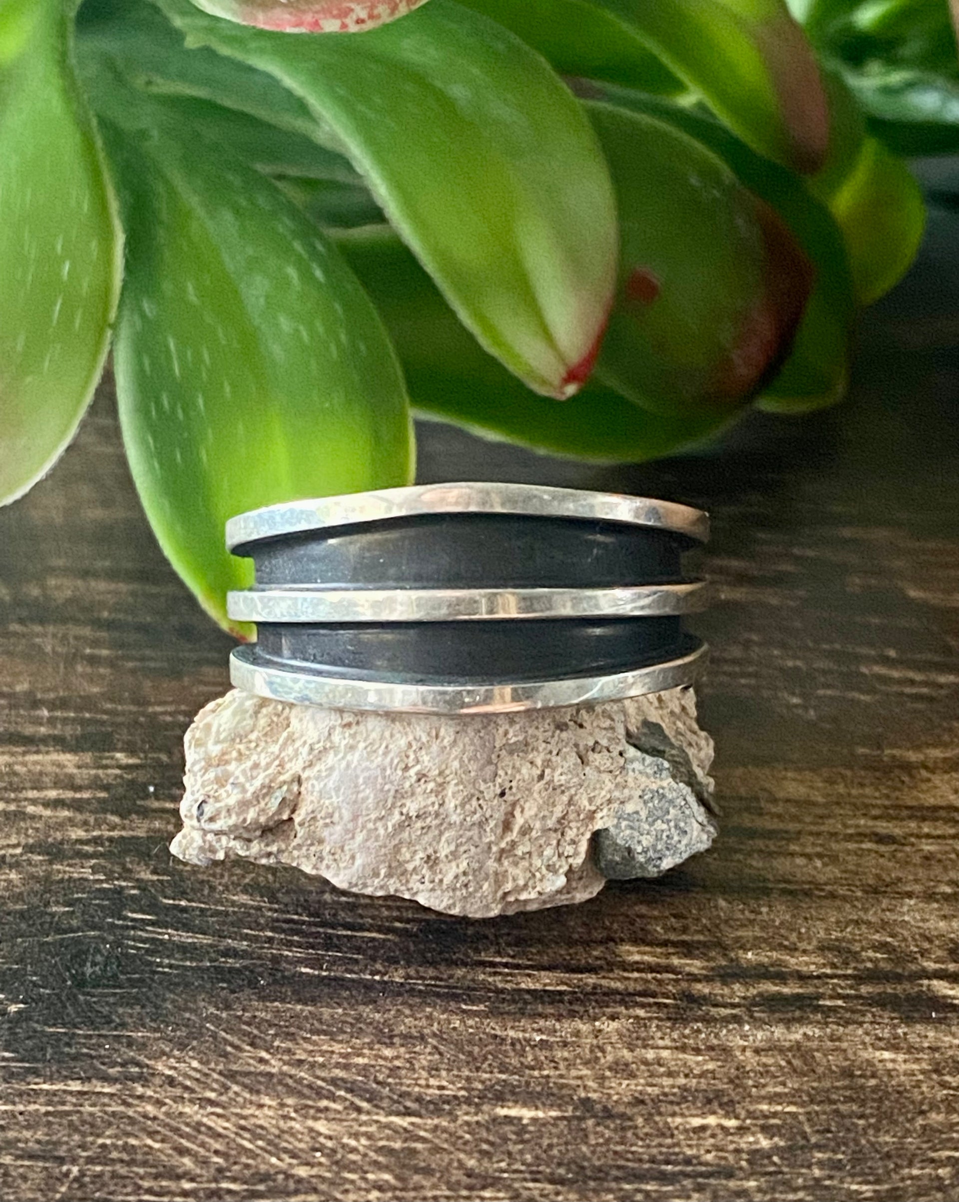 Tom Hawk Sterling Silver Overlay Ring Size 12.5