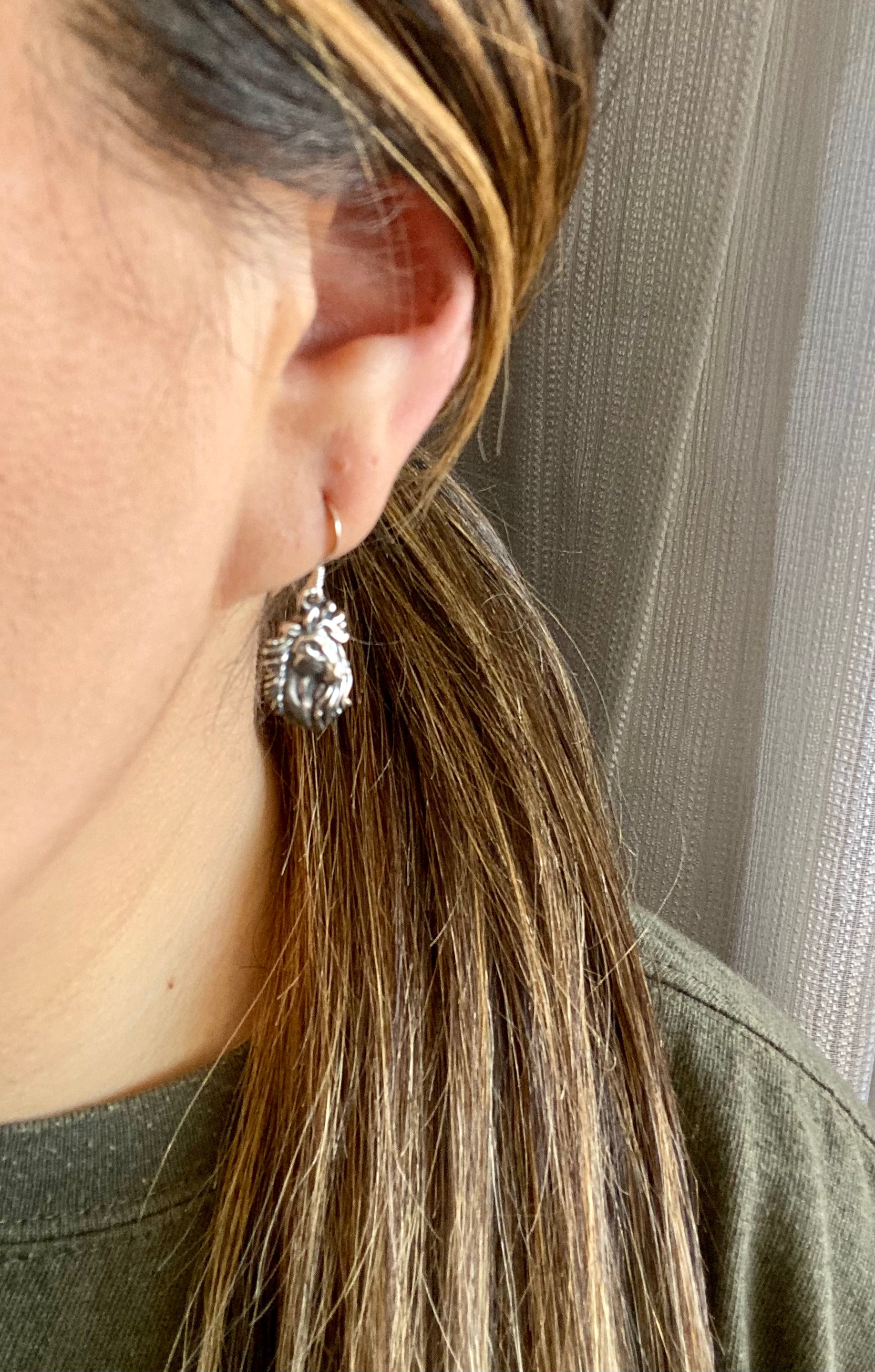 Southwest Handmade Sterling Silver Horse Dangle Earrings