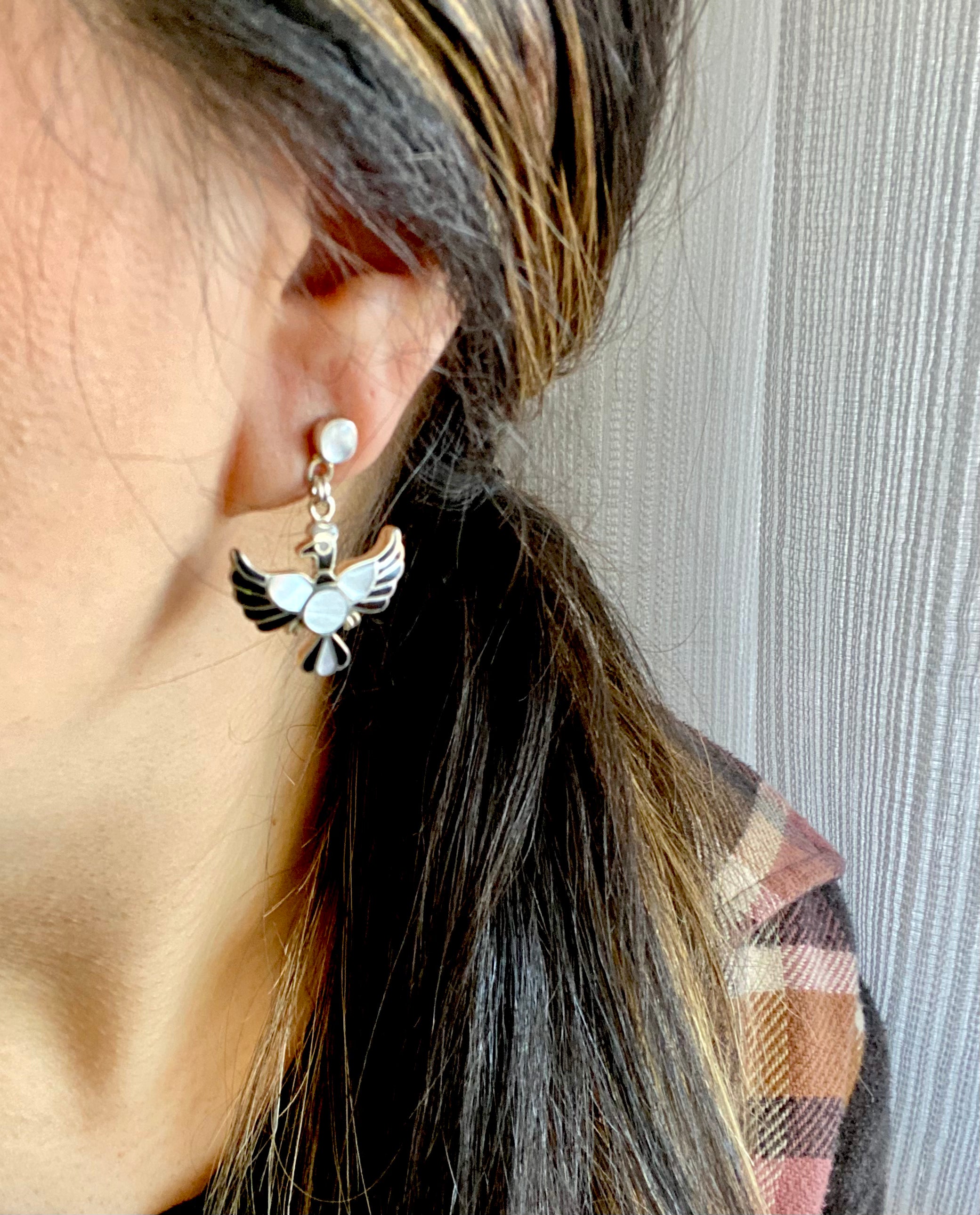 Southwest Handmade Multi Stone & Silver Inlay Pendant/Earring Set