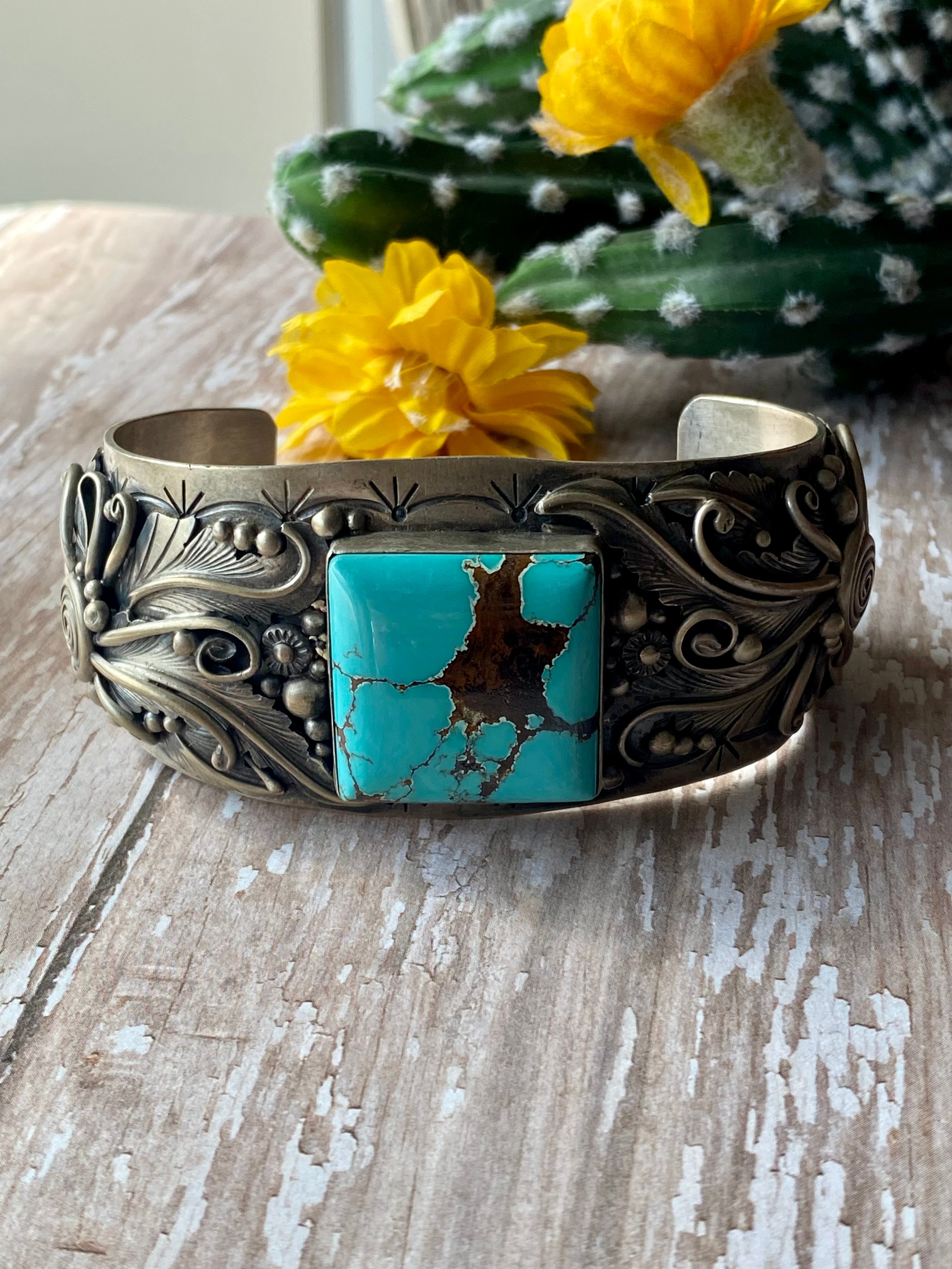 Jimmy Lee #8 Turquoise Turquoise & Sterling Silver Cuff Bracelet