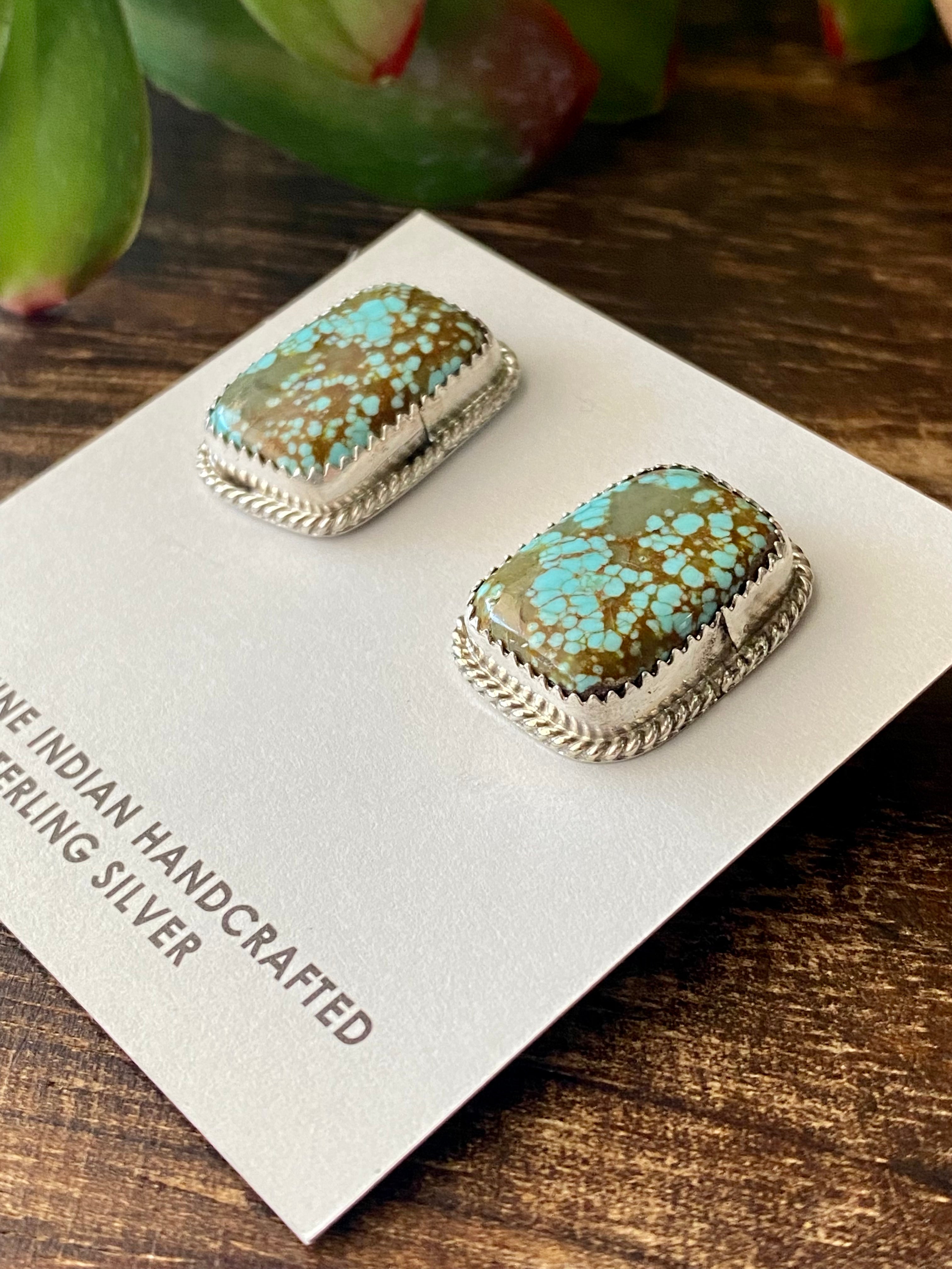 Reda Galvan Royston Turquoise & Sterling Silver Post Earrings