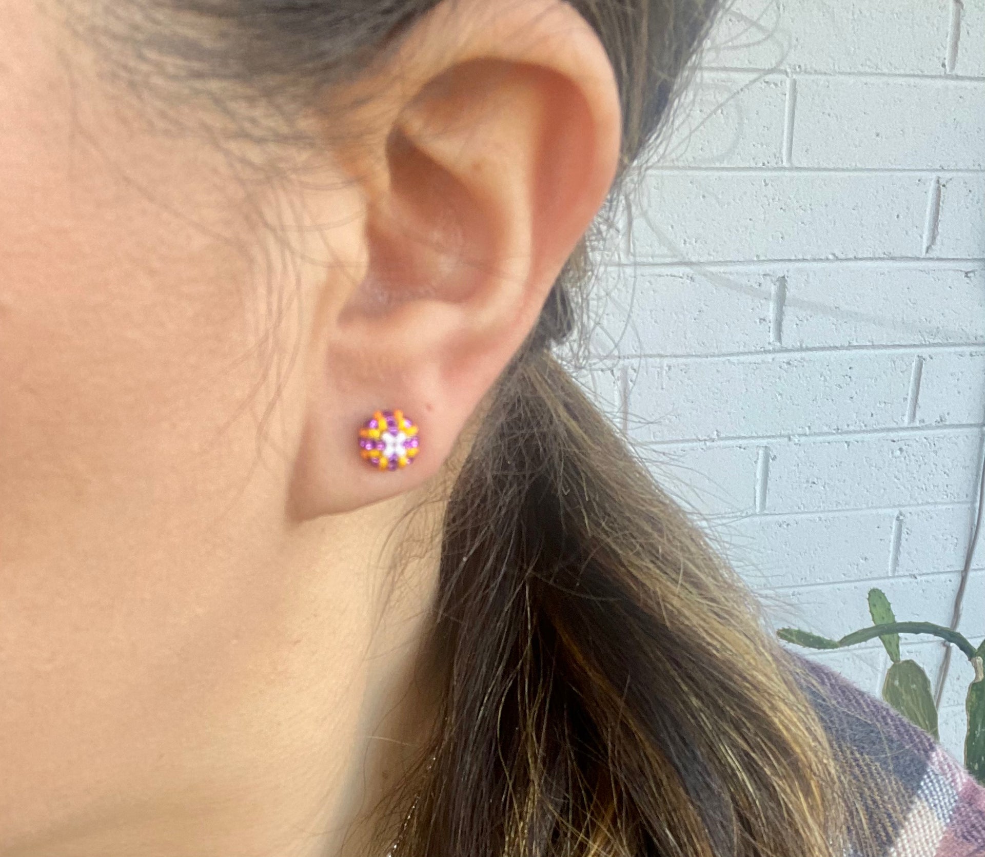 Navajo Made Beaded Post Earrings