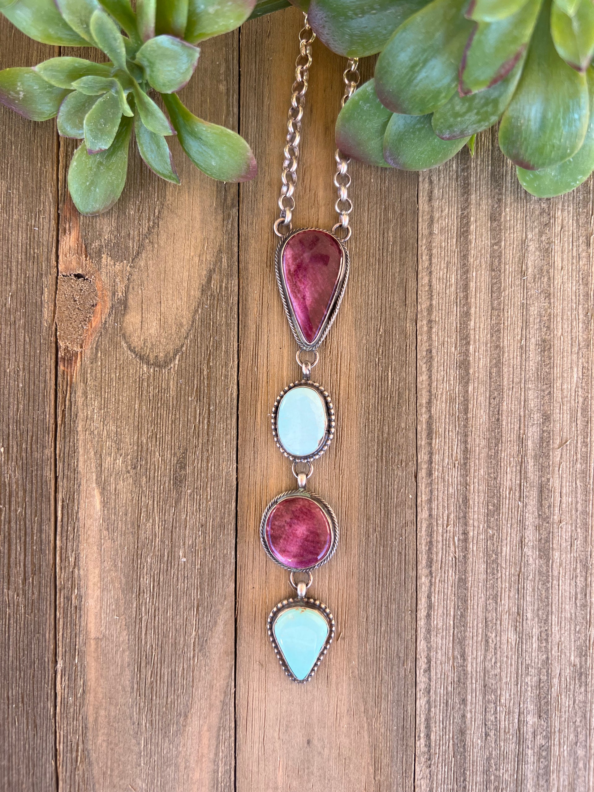 Shelia Tso Multi Stone & Sterling Silver Necklace