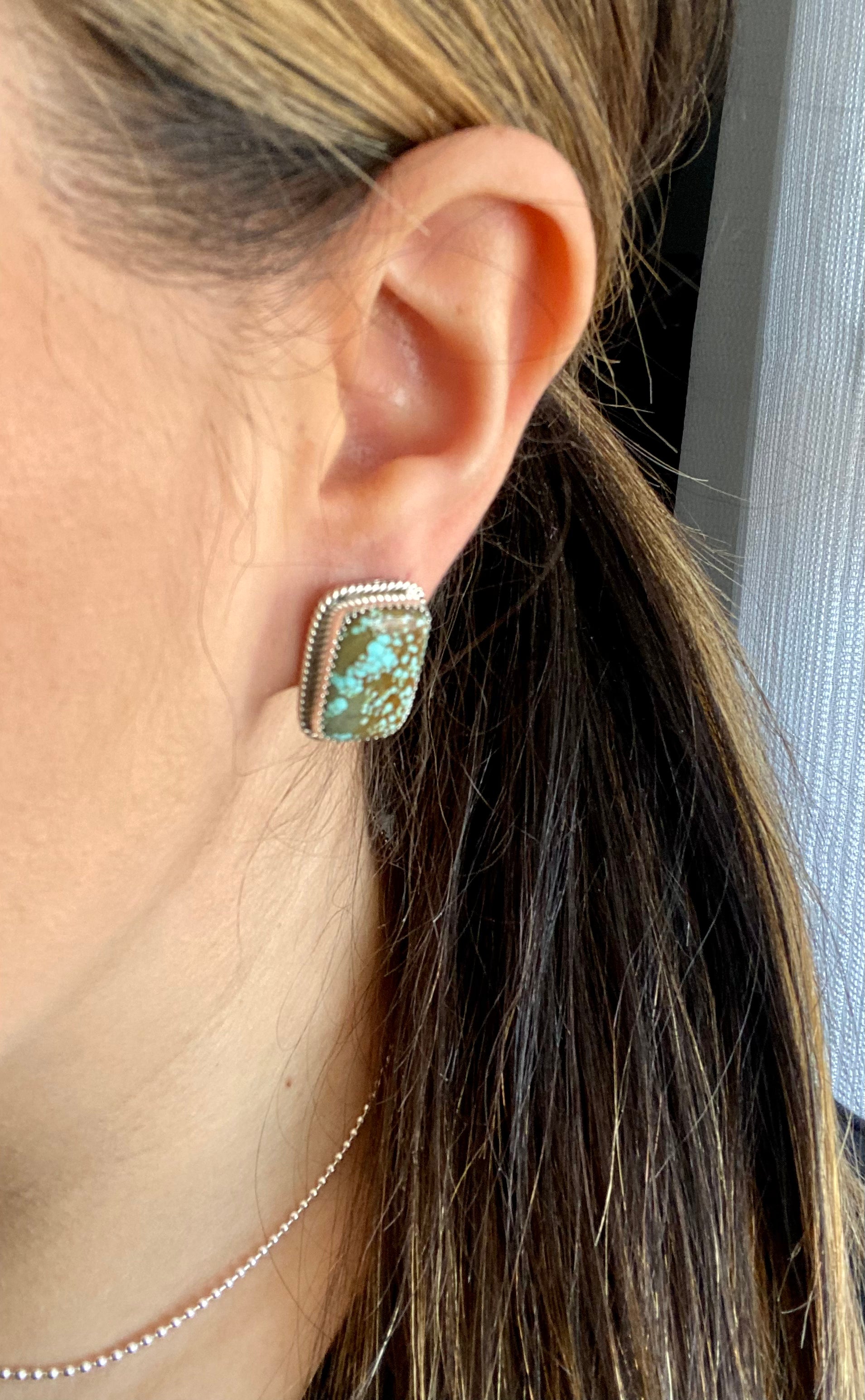 Reda Galvan Royston Turquoise & Sterling Silver Post Earrings