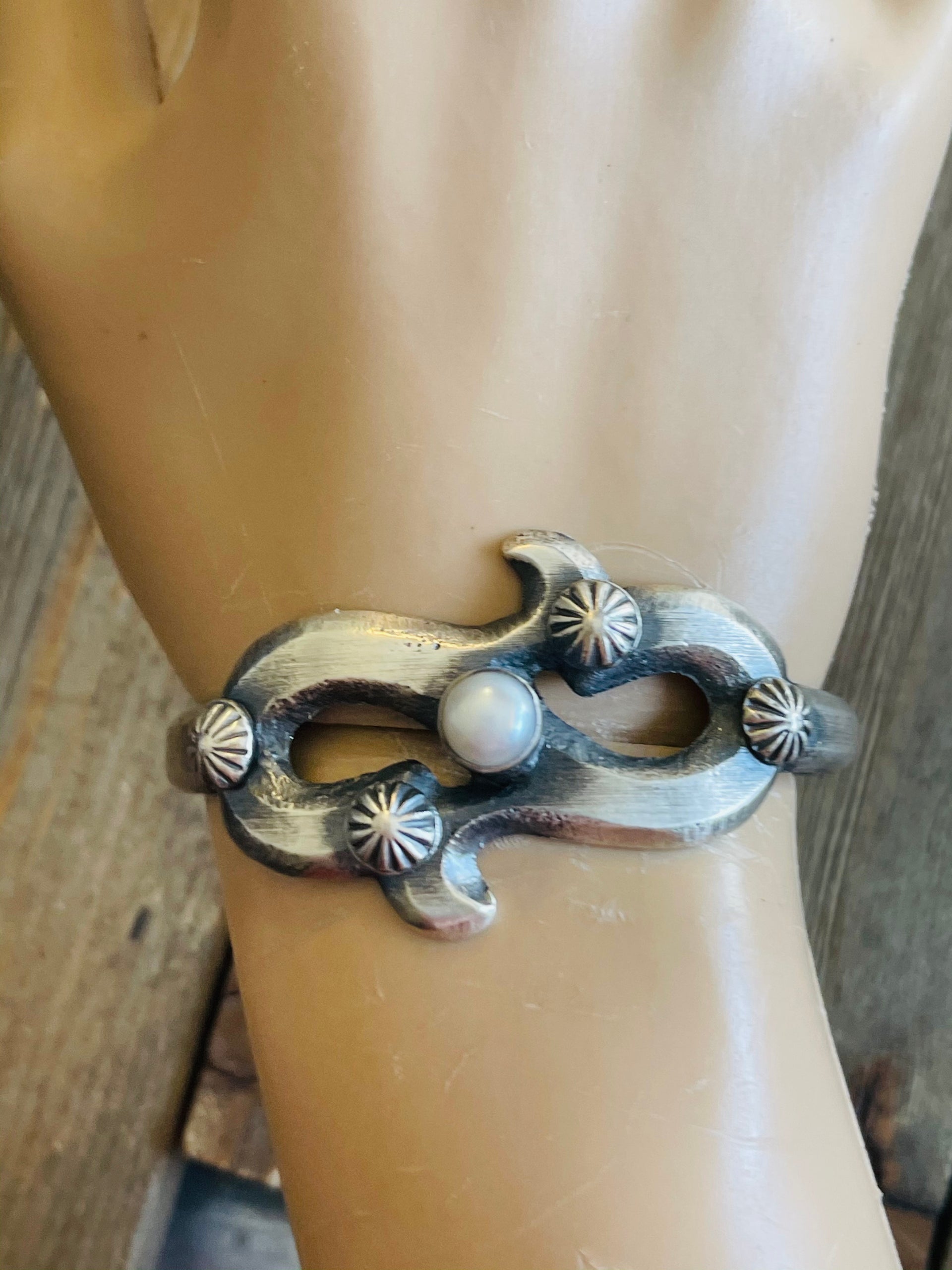 Chimney Butte Mother of Pearl & Sterling Silver Cuff Bracelet