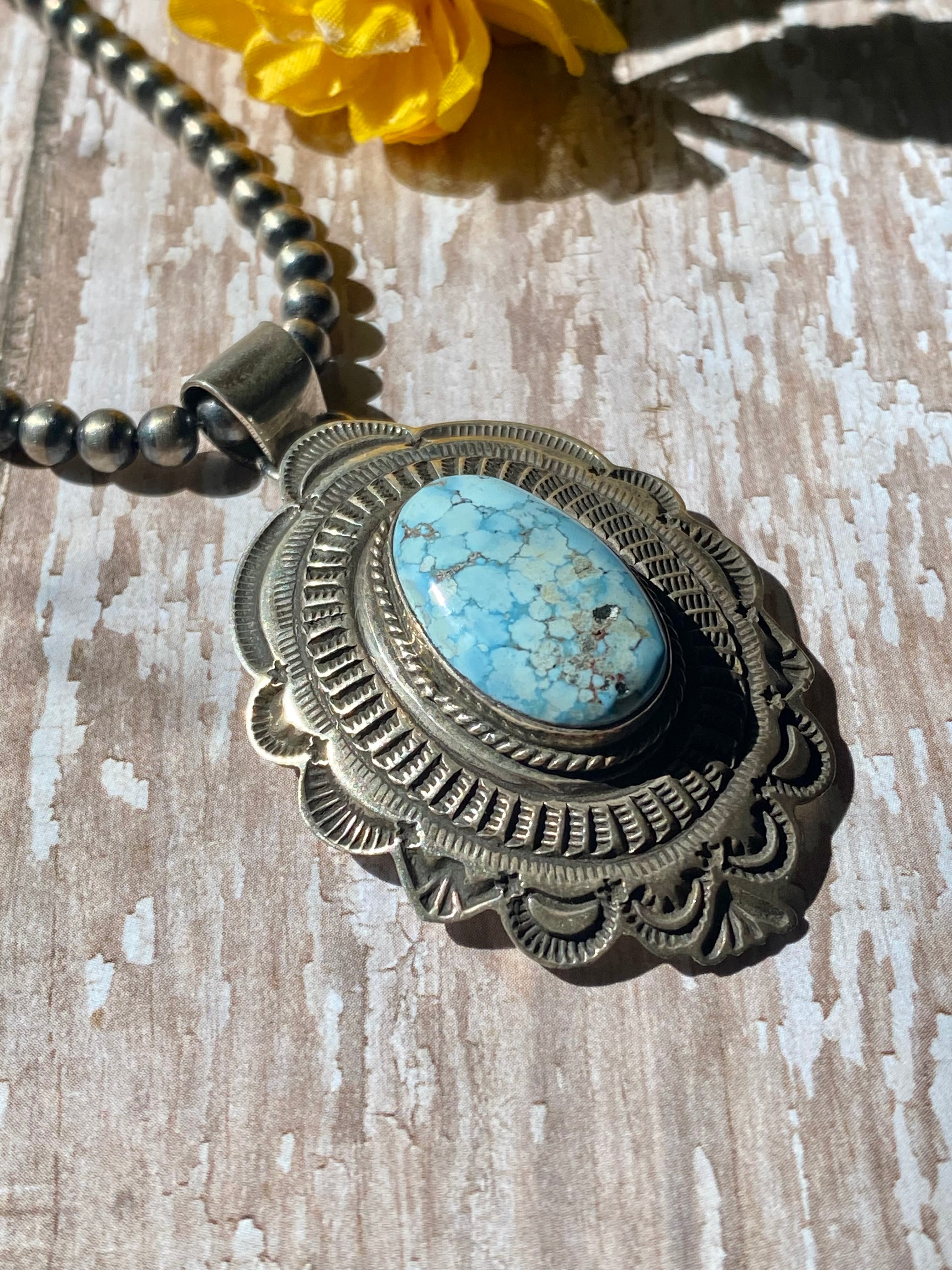 Leonard Maloney Golden Hill’s Turquoise & Sterling Silver Pendant