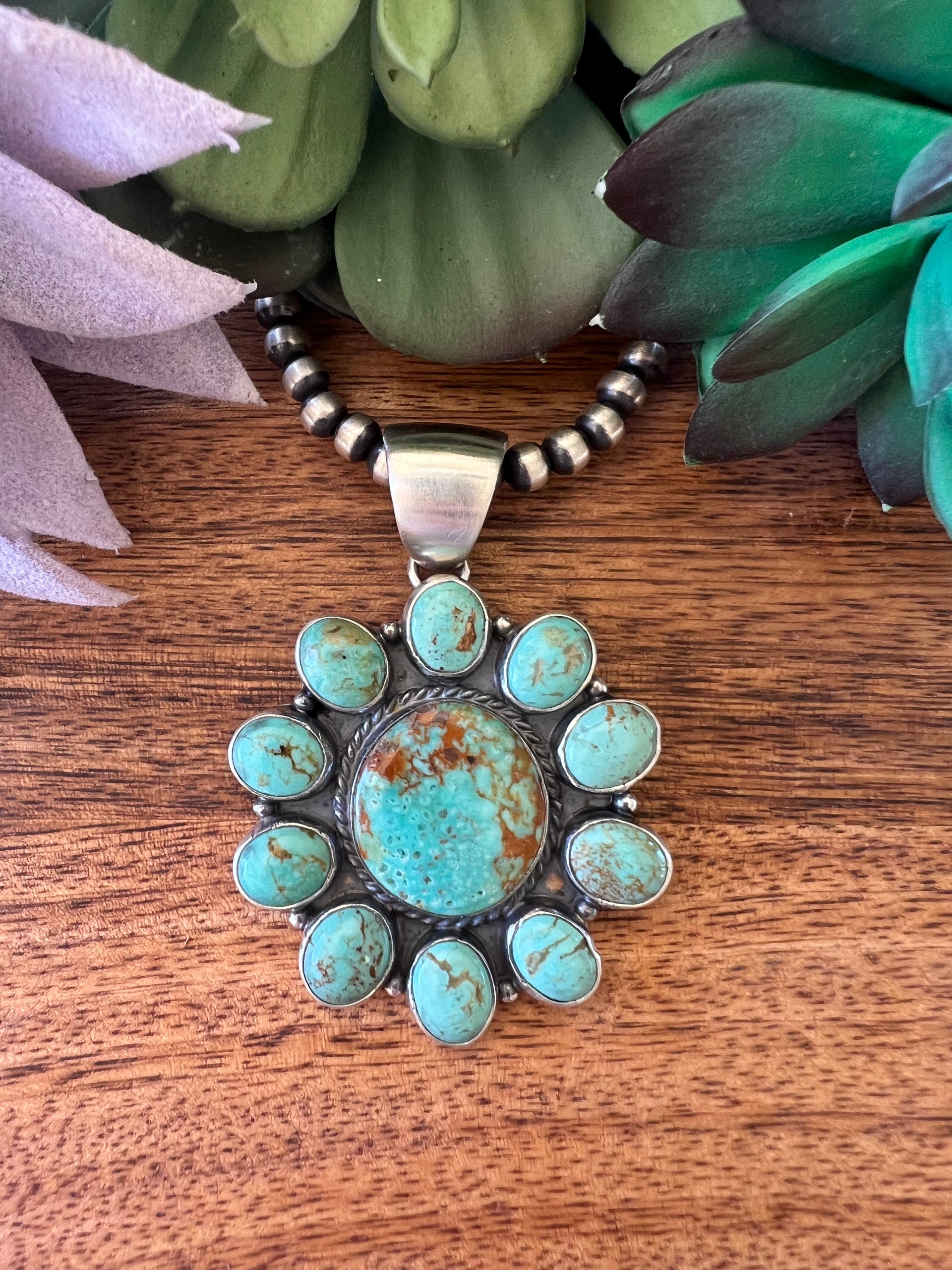 Larry Kaye Royston Turquoise & Sterling Silver Pendant