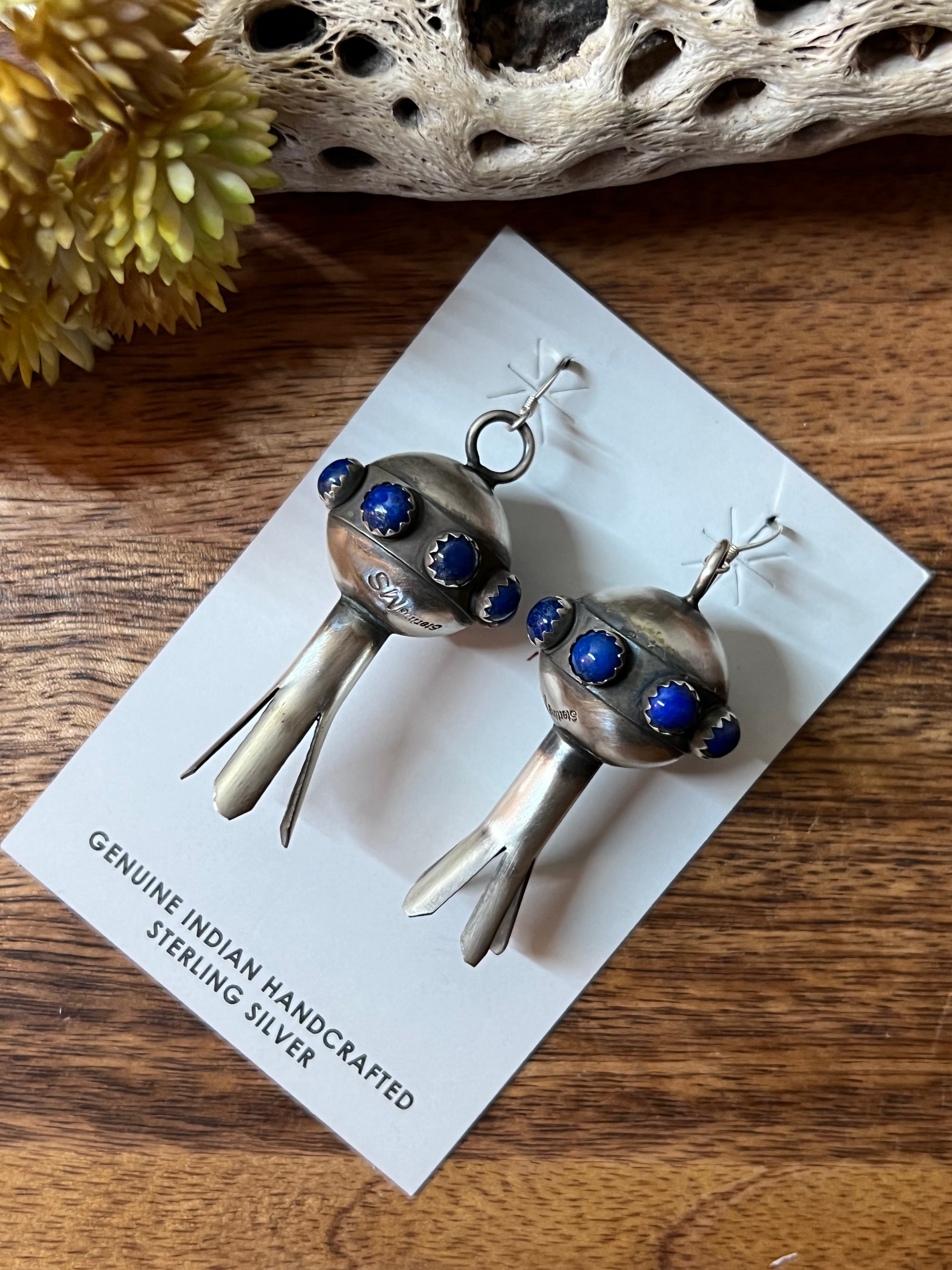 Monica Smith Lapis & Sterling Silver Earrings