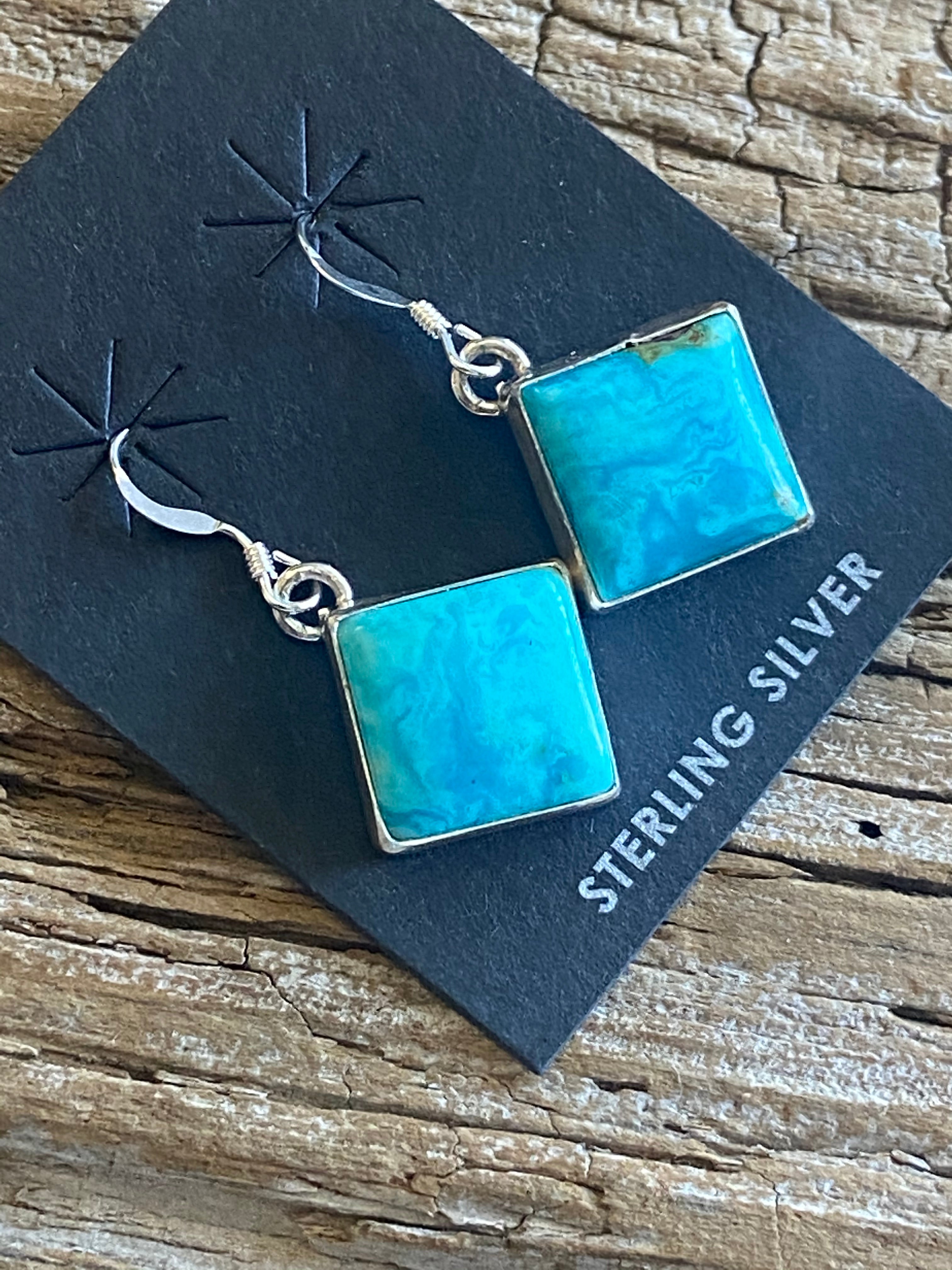Navajo Turquoise & Sterling Silver Dangles