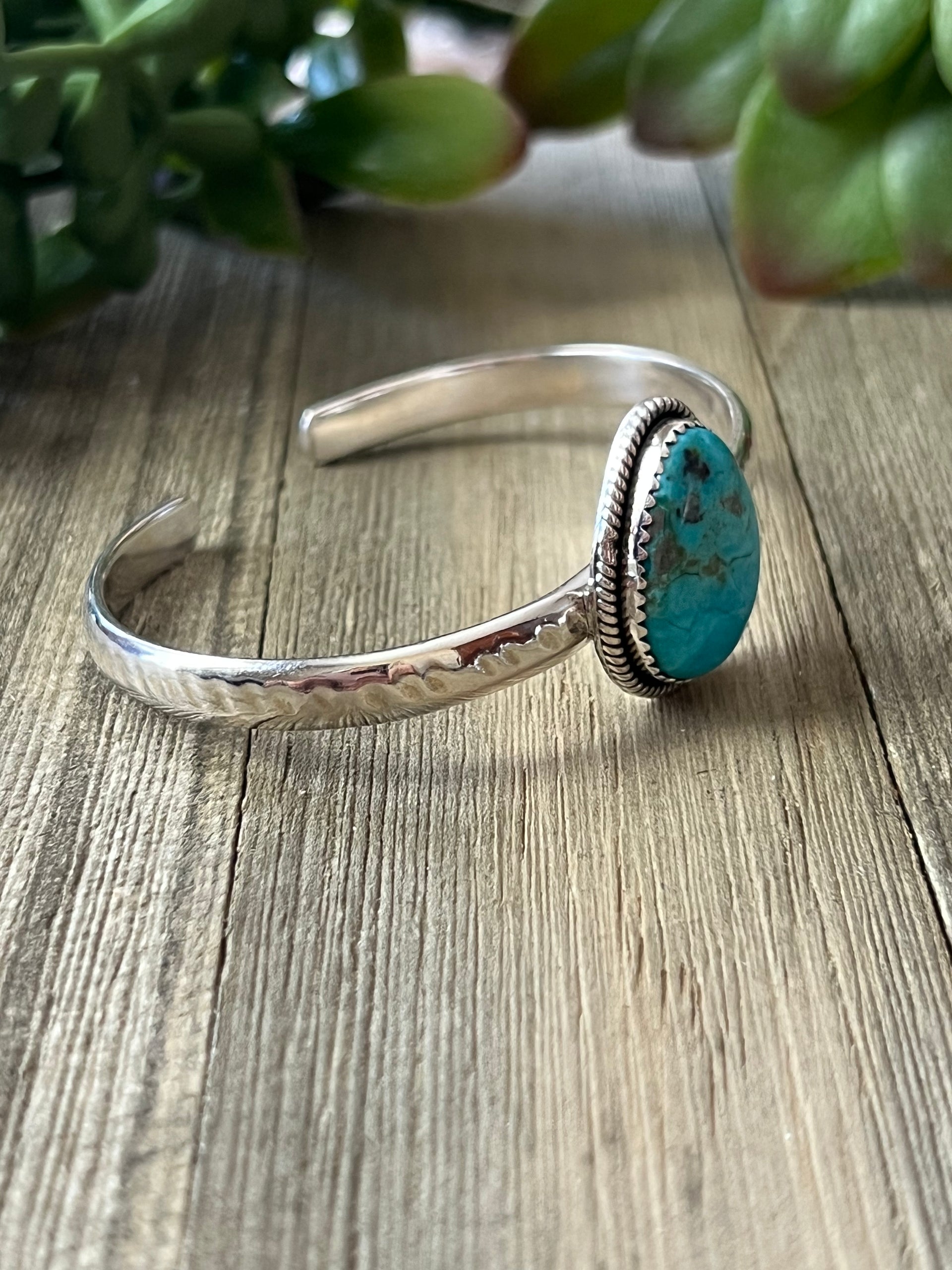 Southwest Made Kingman Turquoise & Sterling Silver Cuff Bracelet