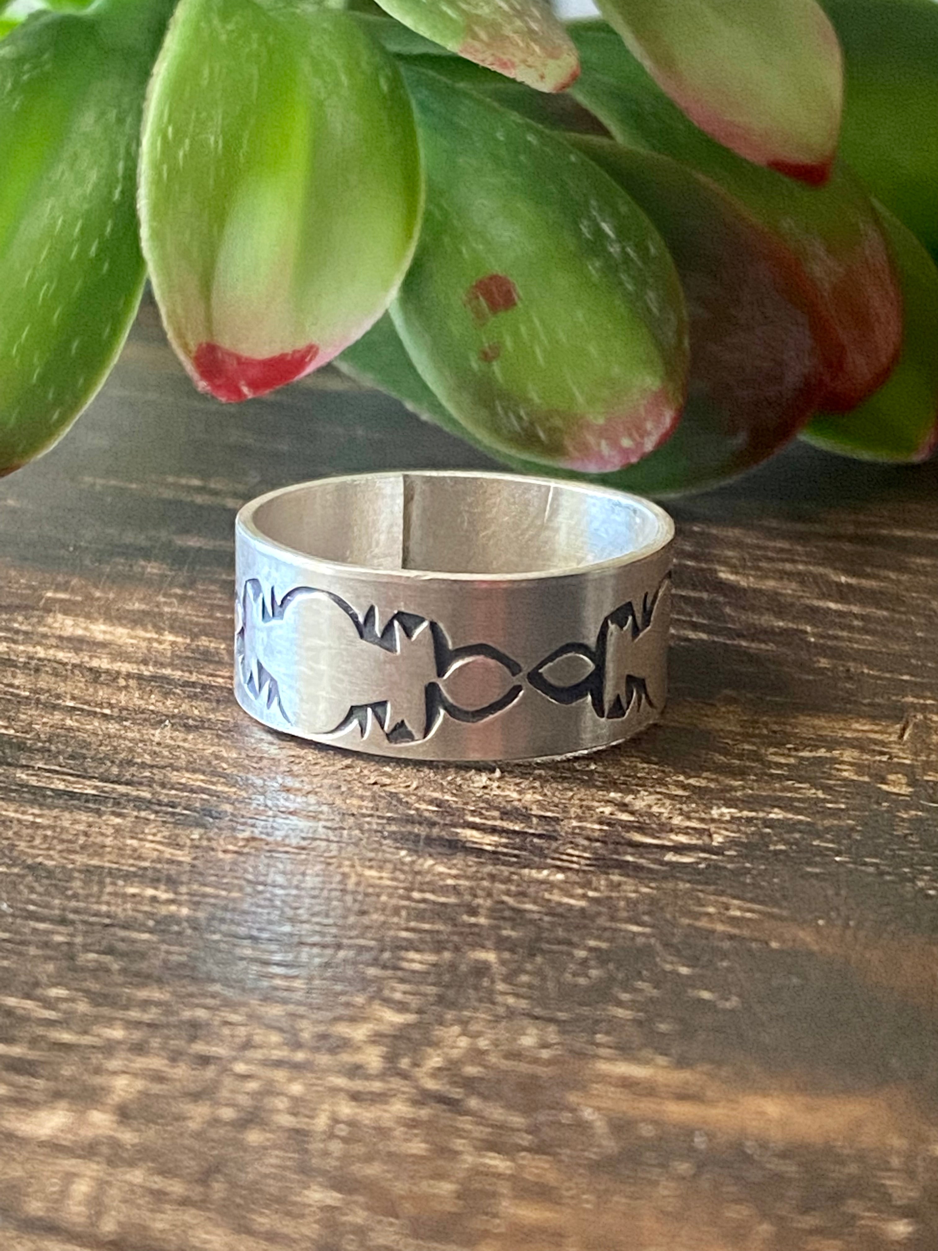 Navajo Made Sterling Silver Band Ring Size 11.5