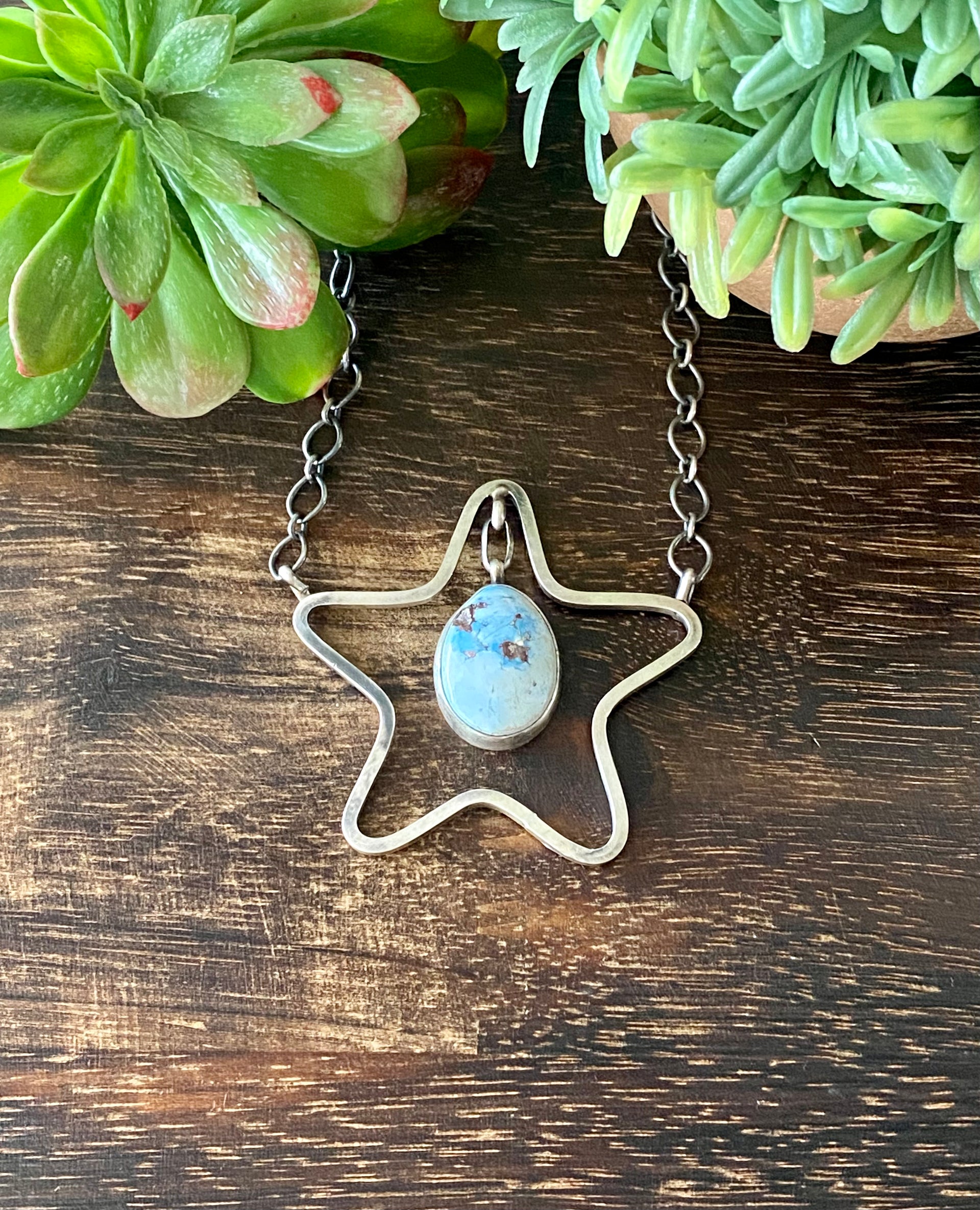 Paul Livingston Golden Hill’s Turquoise & Sterling Silver Star Necklace