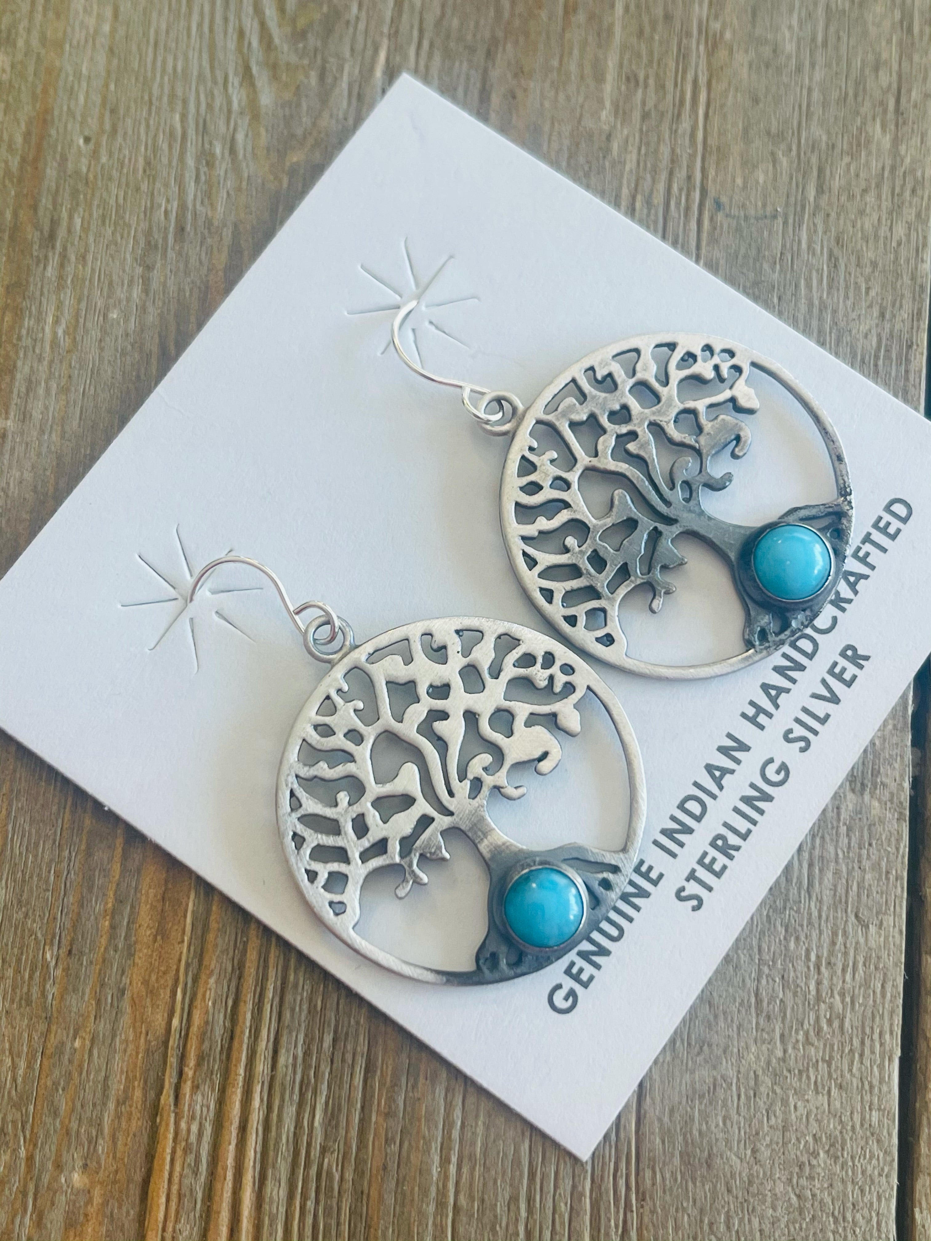 Tony Yazzie Kingman Turquoise & Sterling Silver Dangles