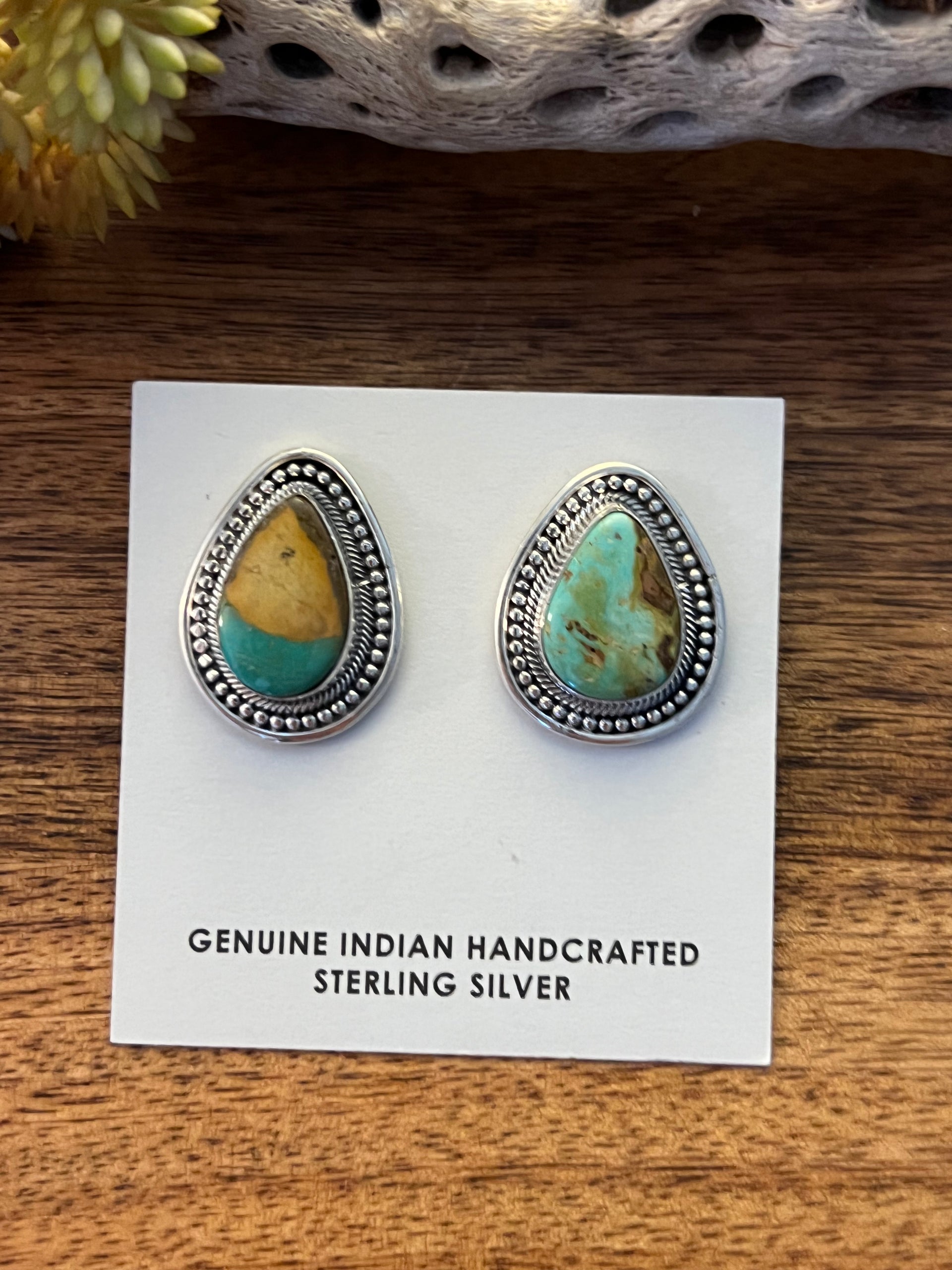 Navajo Turquoise & Sterling Silver Post Earrings