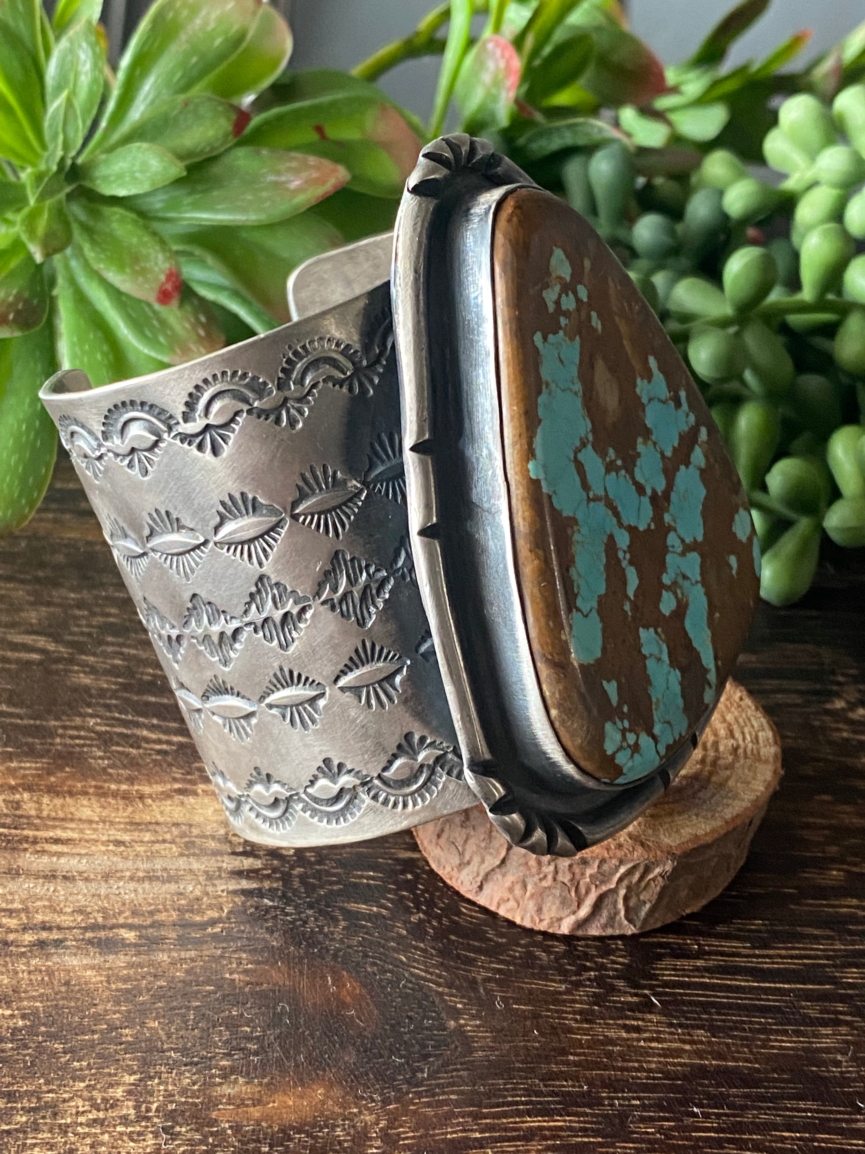 Chimney Butte #8 Turquoise & Sterling Silver Mega Cuff Bracelet