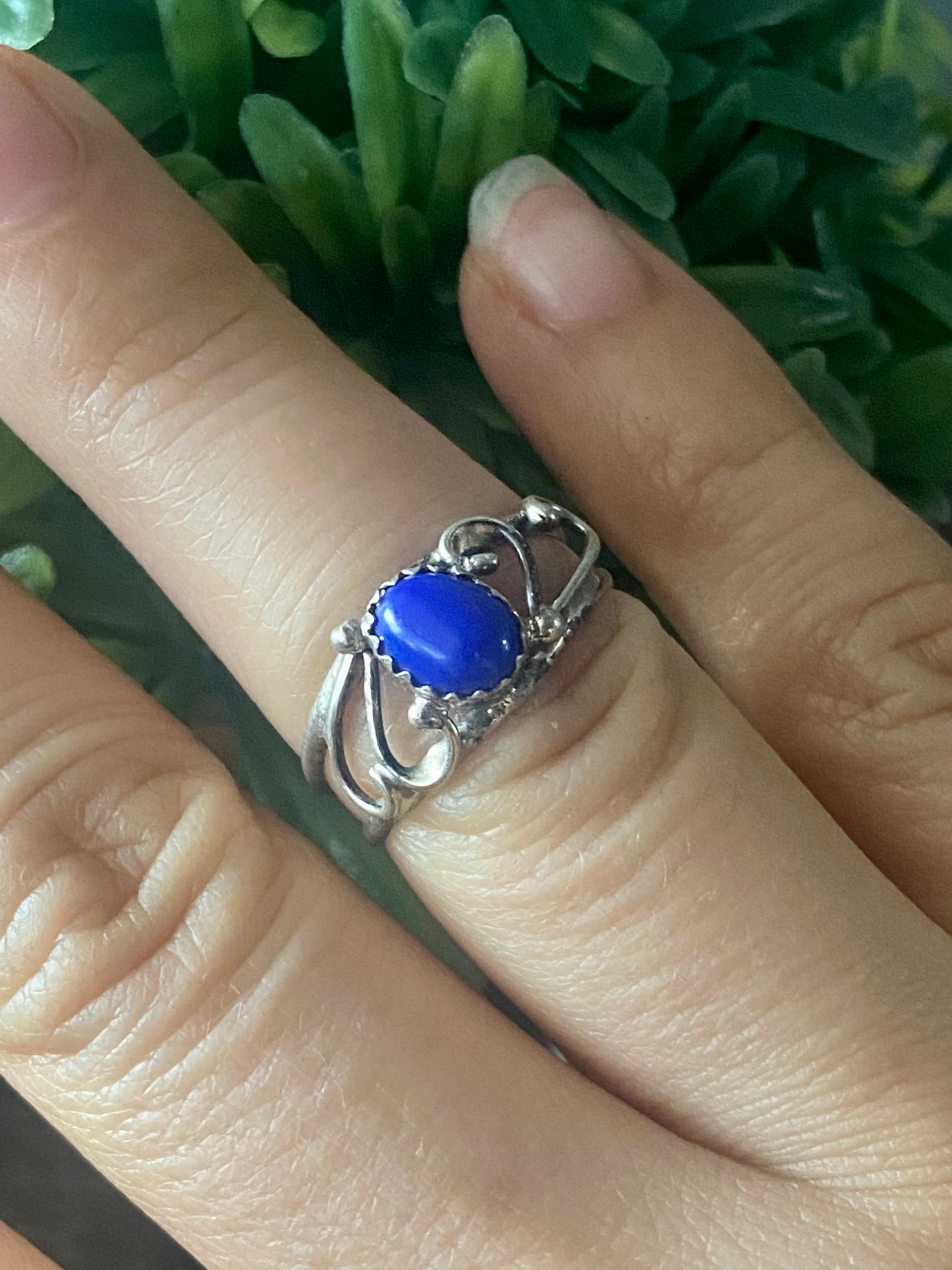 Maxine Calladito Lapis & Sterling Silver Ring Size 7.25