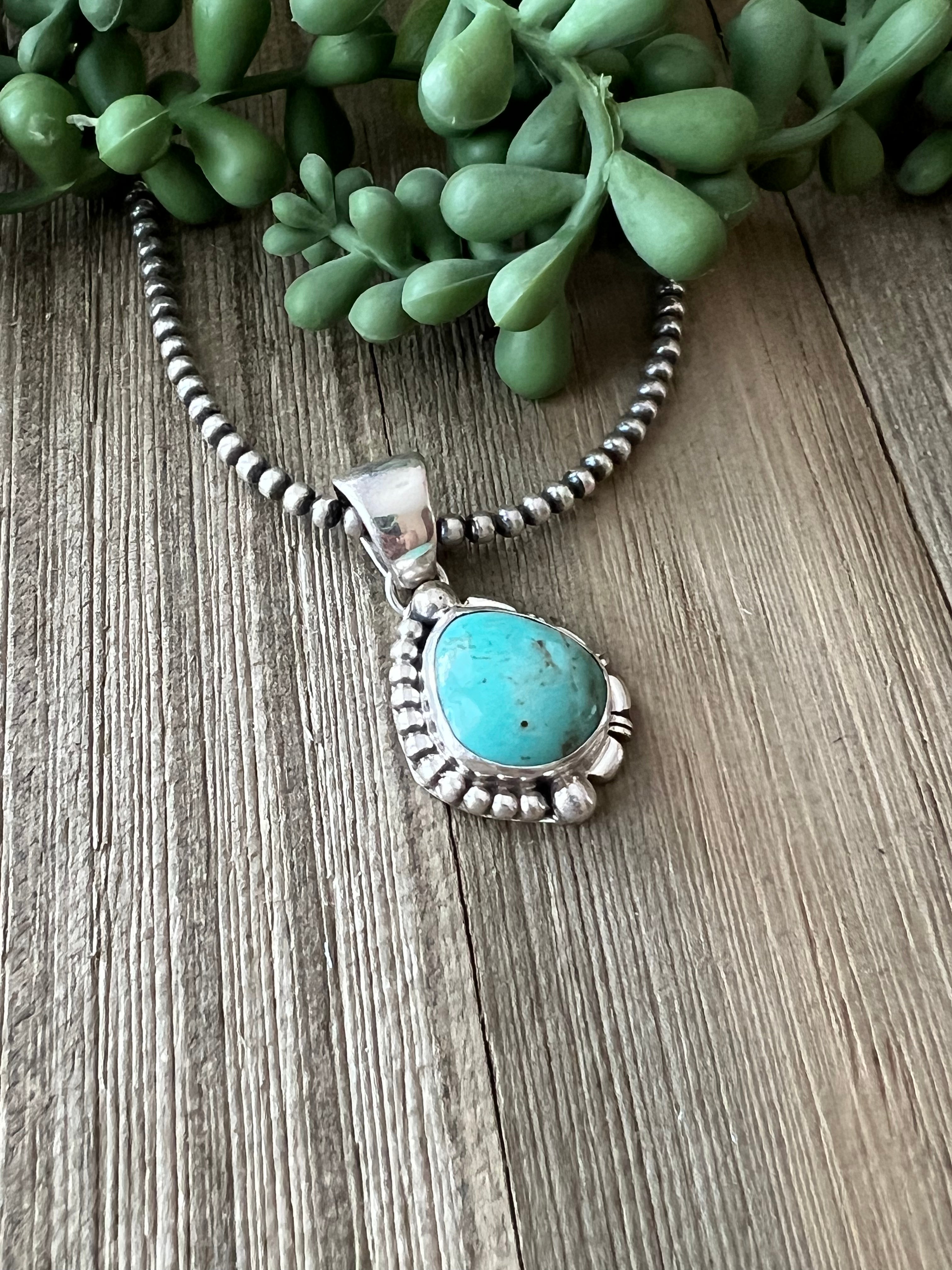 Larry Kaye Kingman Turquoise & Sterling Silver Pendant