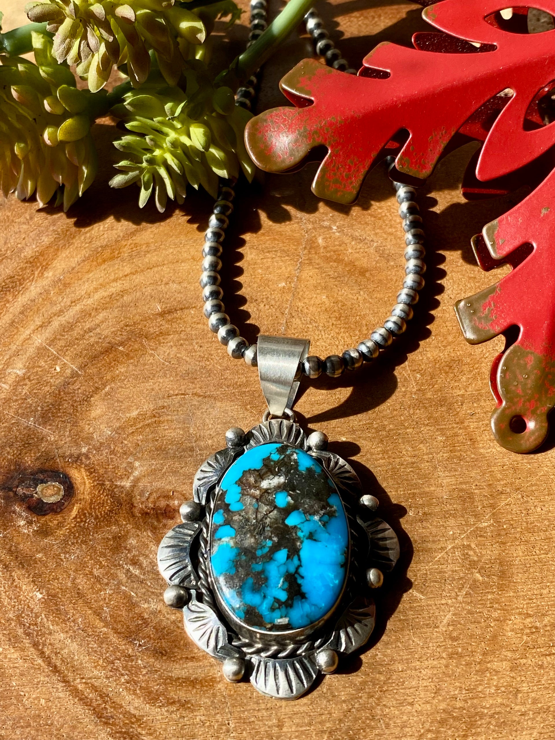 Betta Lee Kingman Turquoise & Sterling Silver Pendant