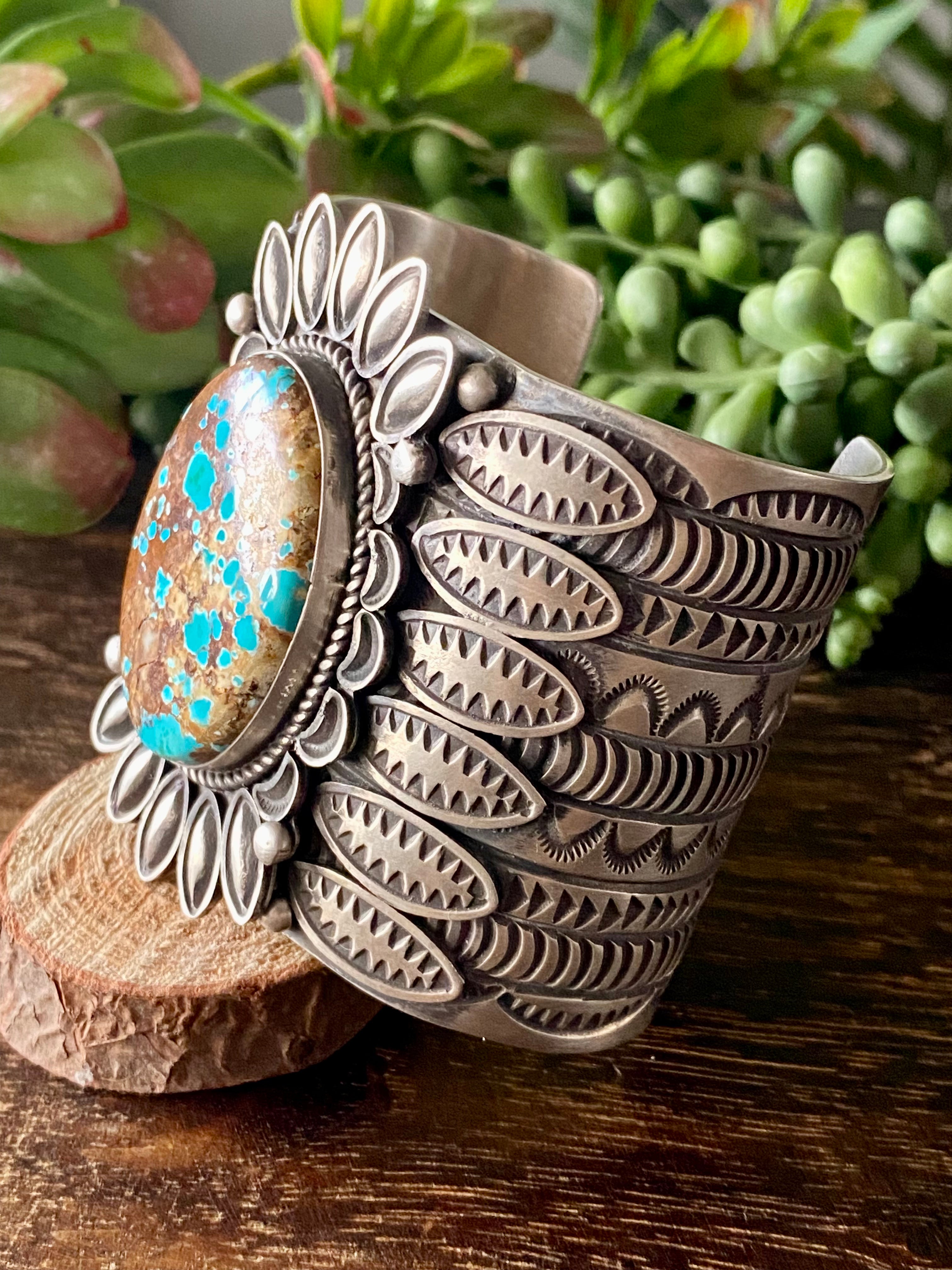 Alex Sanchez Natural Royston Turquoise & Sterling Silver Cuff Bracelet