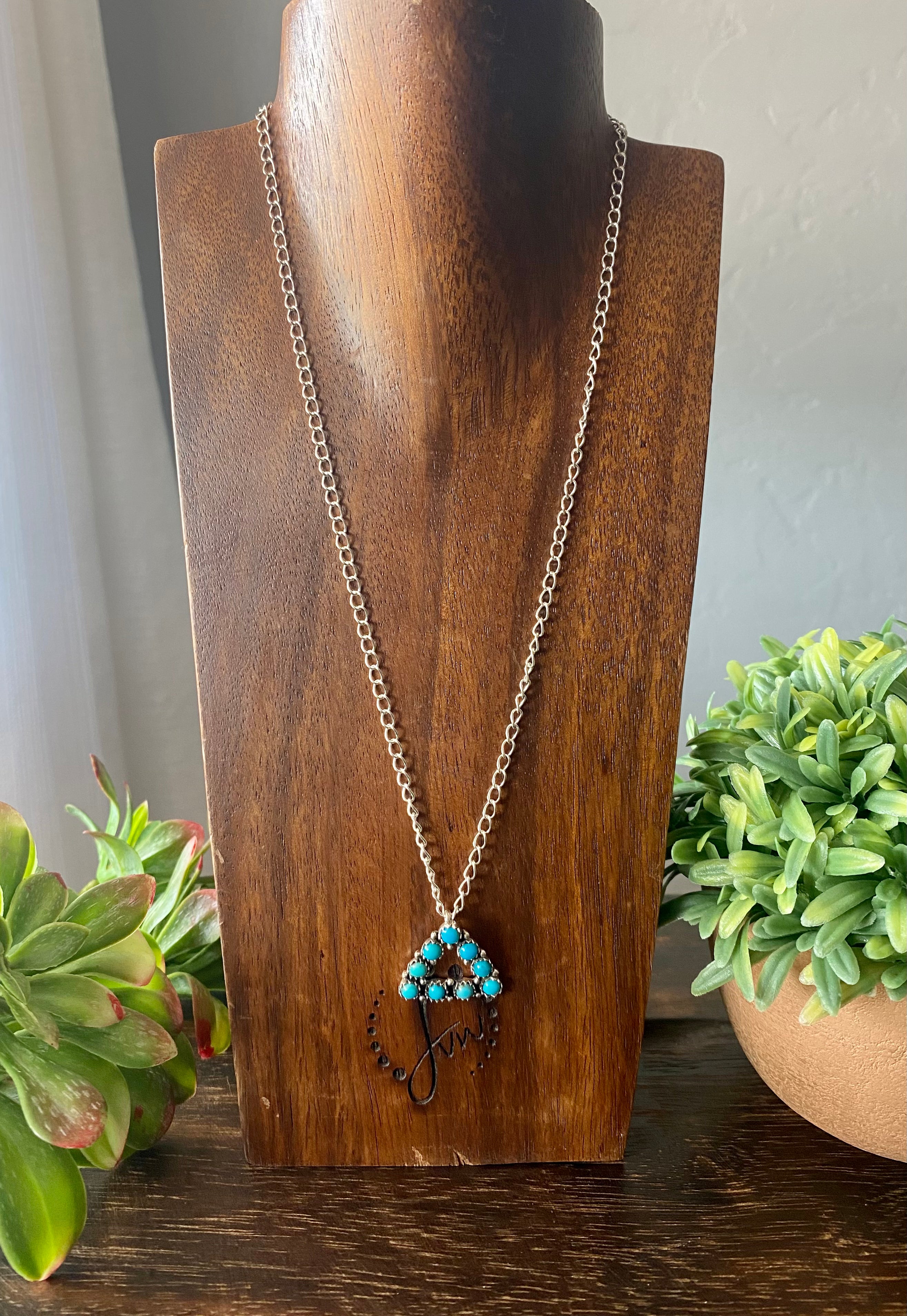 Southwest Handmade Kingman Turquoise & Sterling Silver Necklace