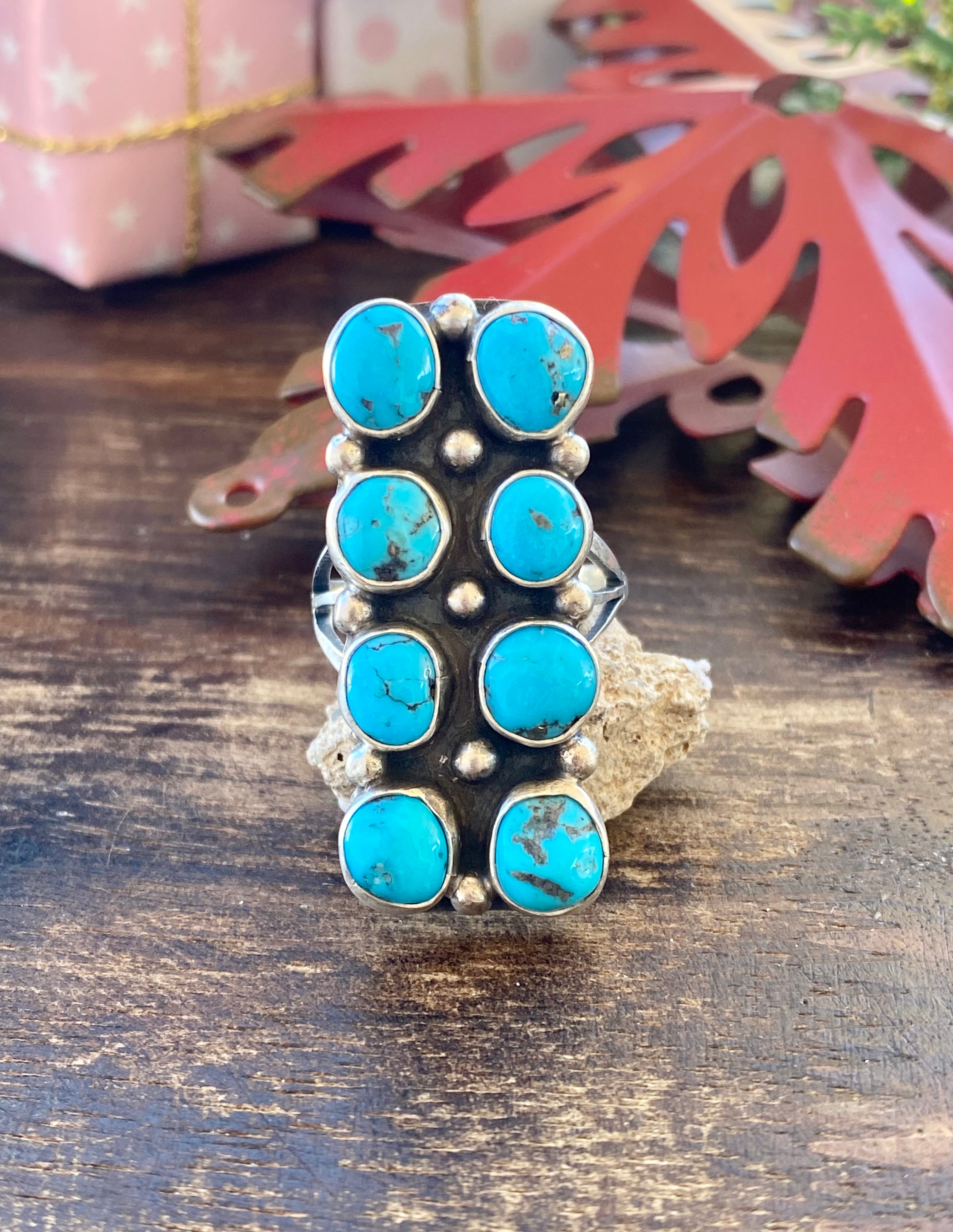 Navajo Made Kingman Turquoise & Sterling Silver Rings