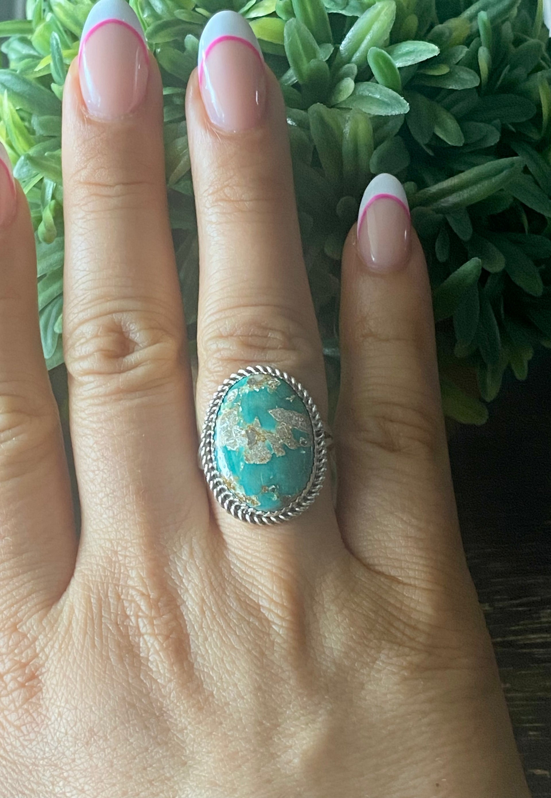 Reda Galvan South Hill Turquoise & Sterling Silver Ring Size 9.5