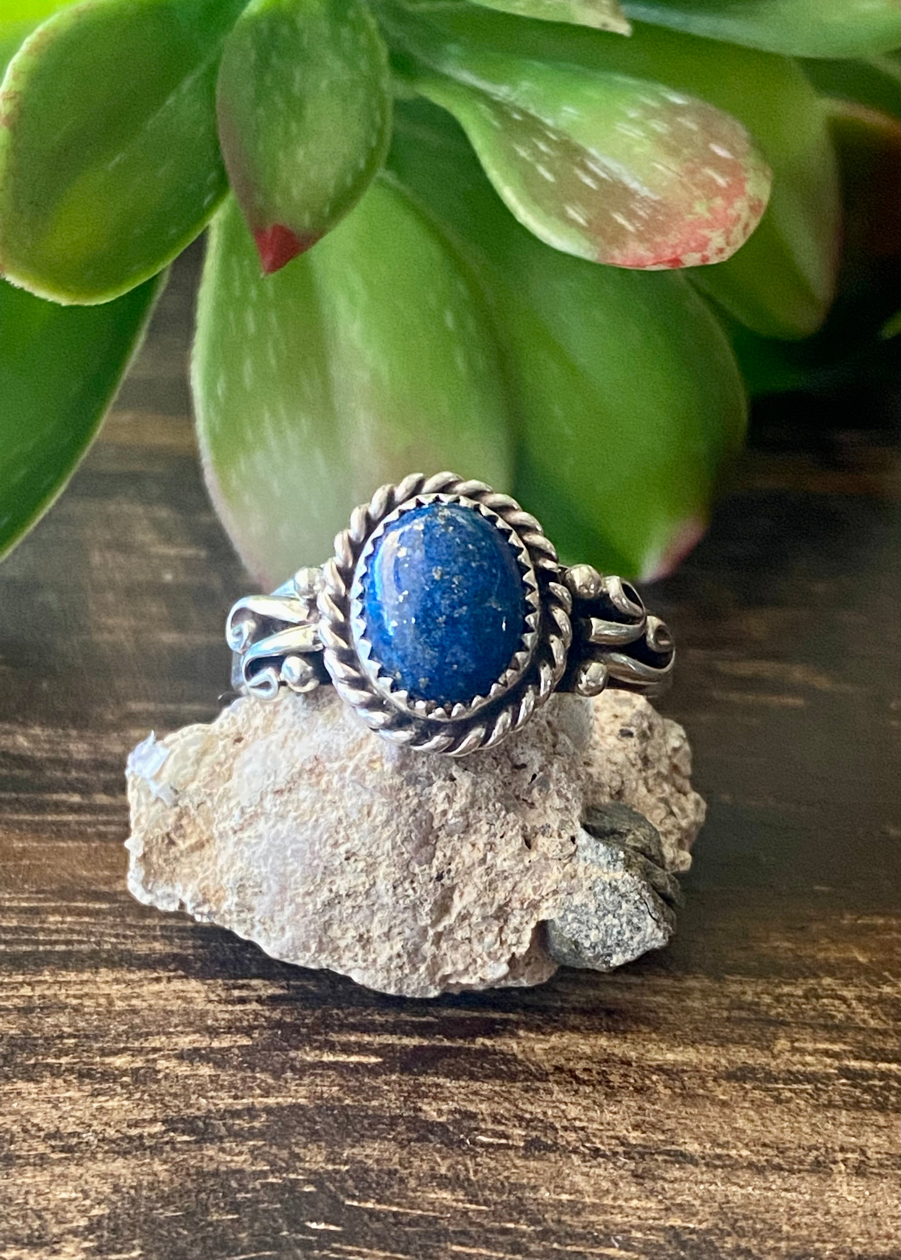 Navajo Made Lapis & Sterling Silver Ring