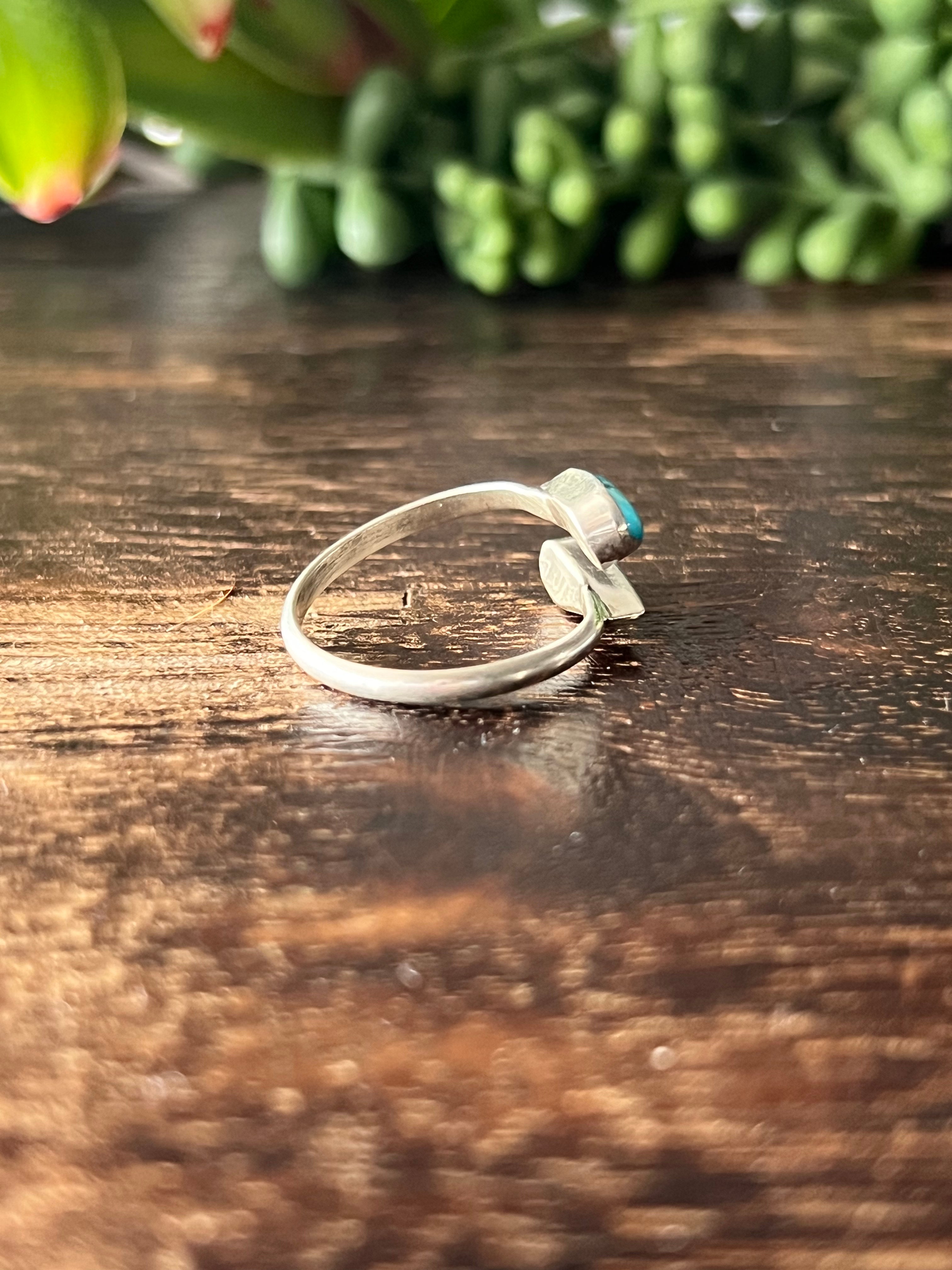 Zuni Made Sterling Silver Adjustable Inlay Ring